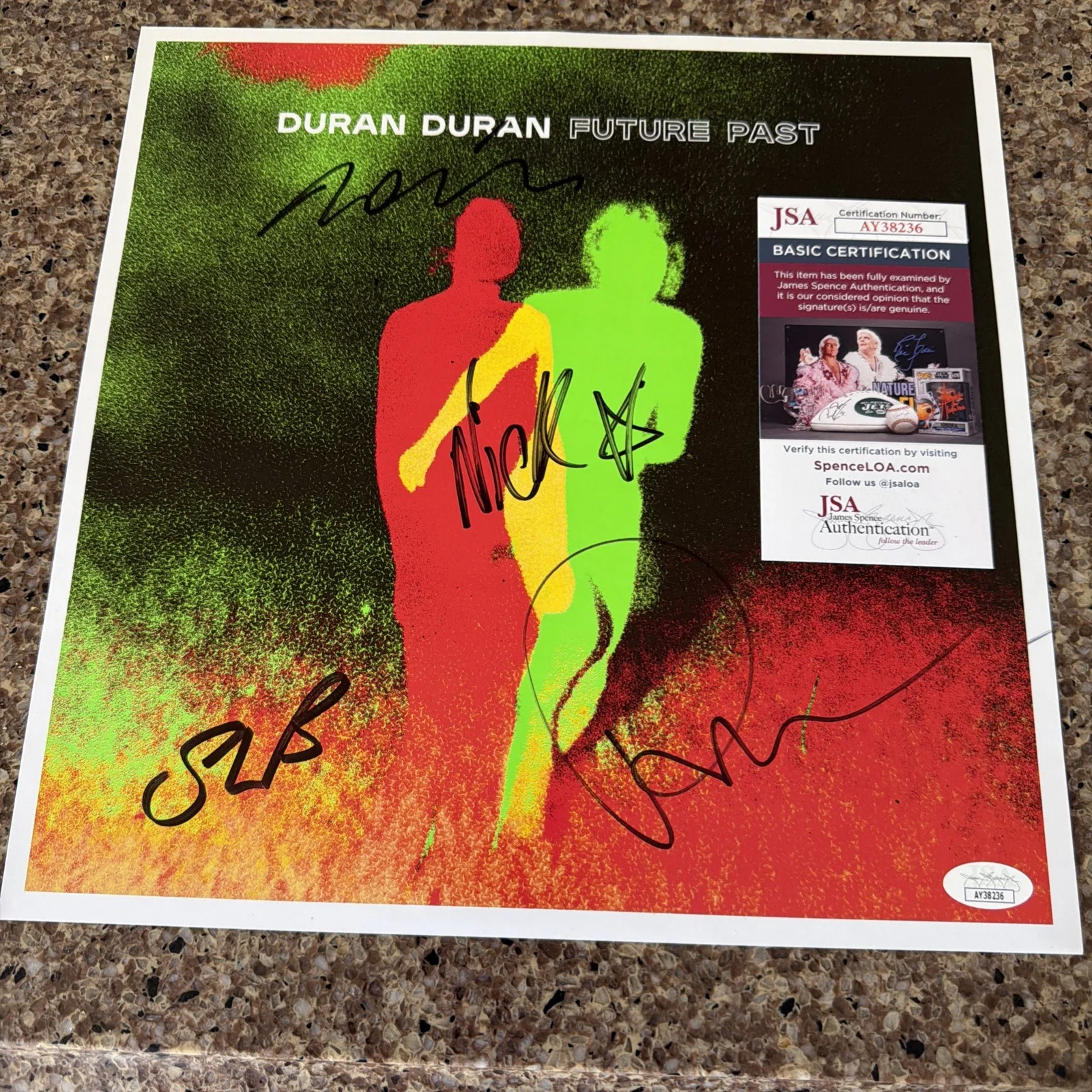 Duran Duran Signed "Future Past" 12x12 LP Insert w/ JSA COA ~ 2021 Entire Band, изображение 4