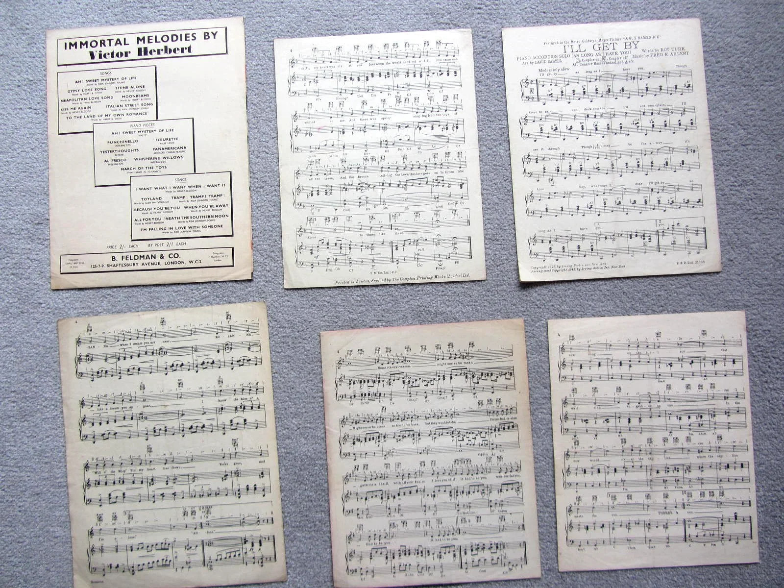 6 sheet music items from WWII films -Bogart/Spencer Tracy/Lucille Ball/Vera Lynn, изображение 2