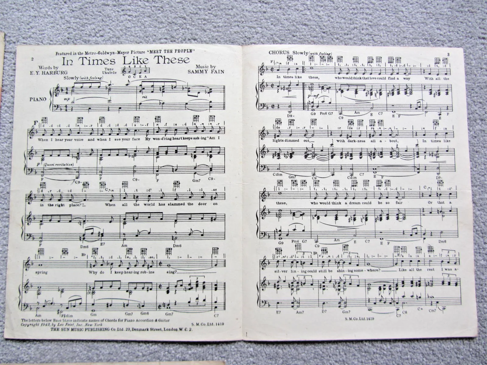 6 sheet music items from WWII films -Bogart/Spencer Tracy/Lucille Ball/Vera Lynn, изображение 4