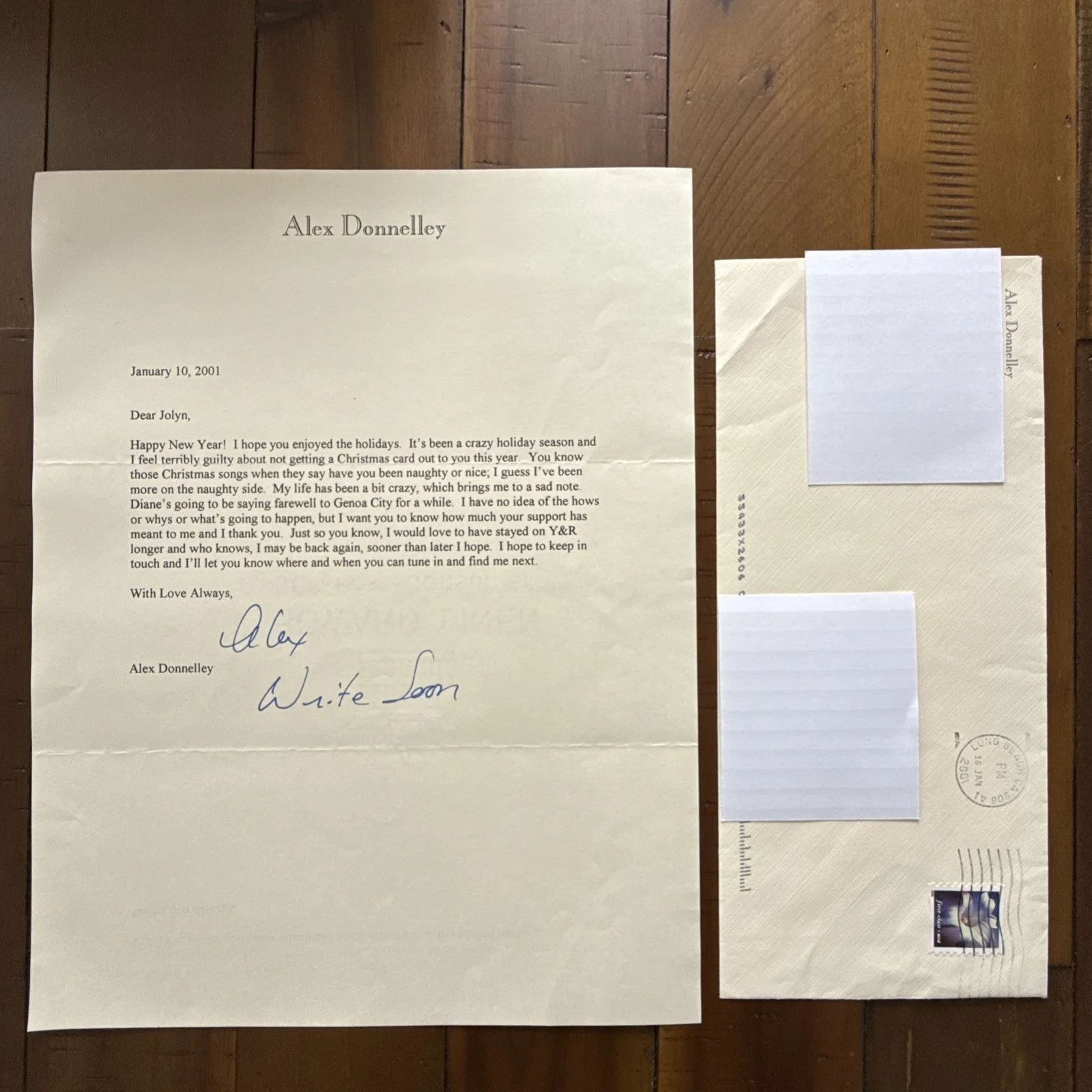 Alex Donnely — ALEX DONNELLEY Diane The Young & Restless 4x7.5 XMAS card Photo Signed Autograph, изображение 3