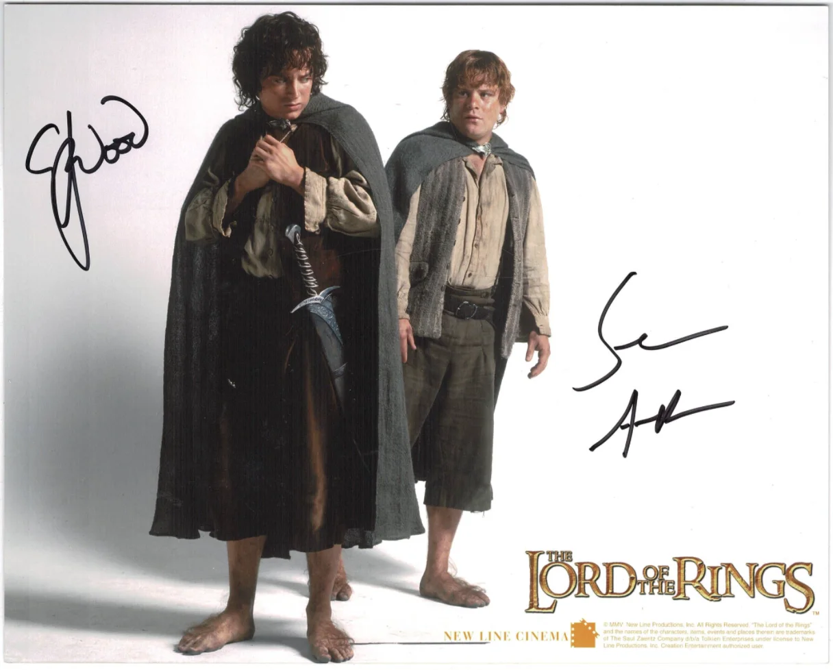 Elijah Wood — Elijah Wood & Sean Astin LOTR Autographed Signed 8x10 Photo AMCo COA 18424