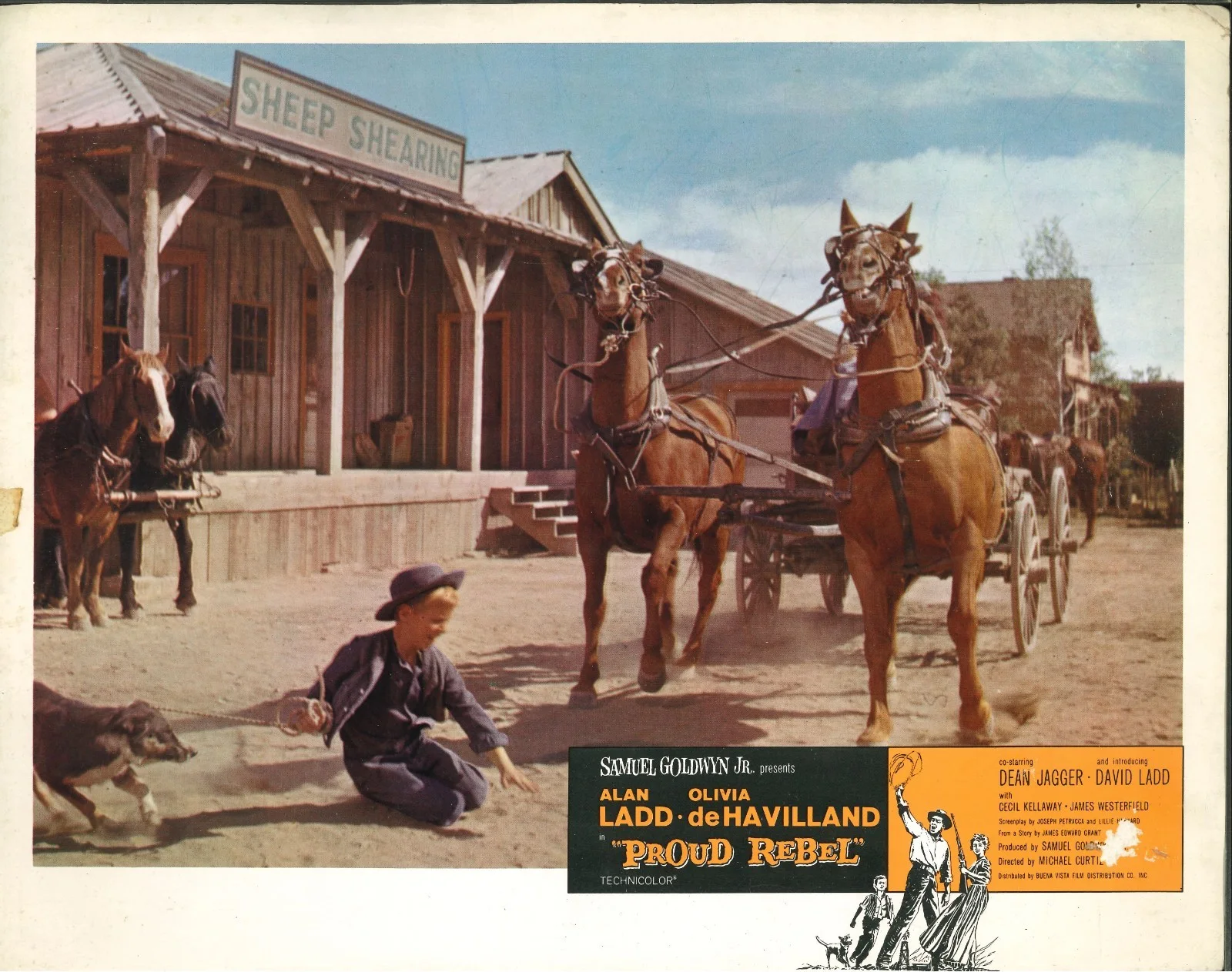 Proud Rebel 6x ORIGINAL US Lobby Cards Olivia de Havilland Alan Ladd 1958, изображение 3