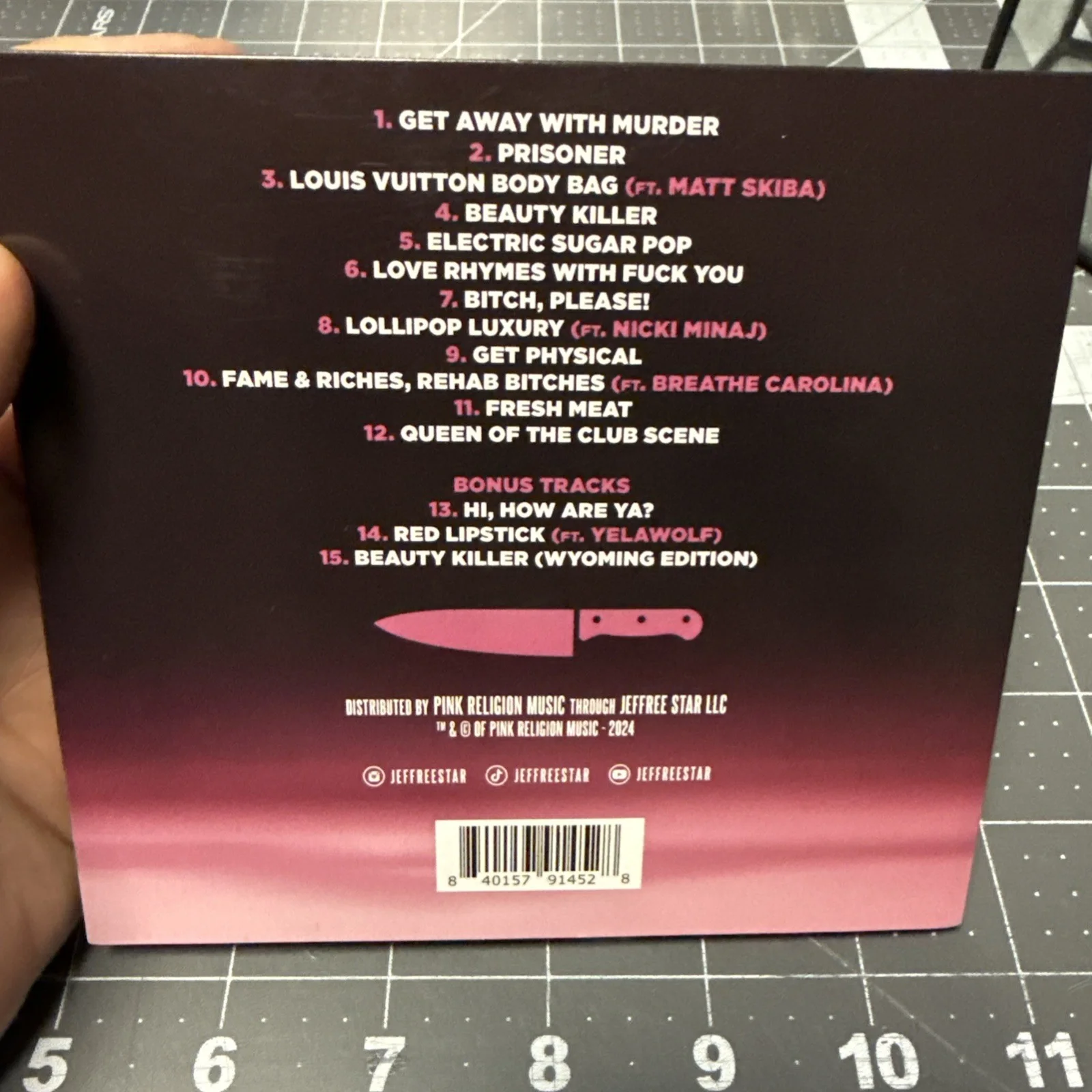 Jeffree Star Beauty Killer Signed Autograph CD Brand New Star Cosmetics, изображение 2