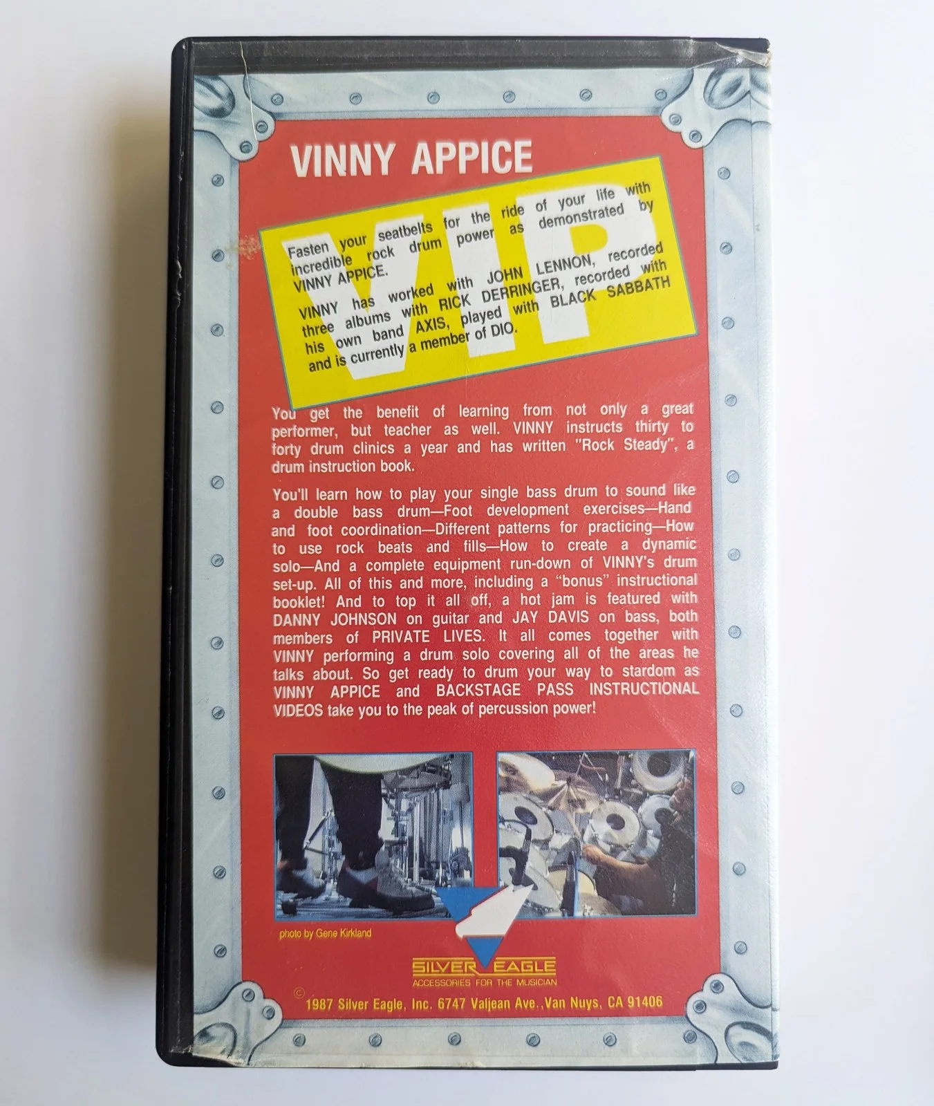 VINNY APPICE Hard Rock Drum Techniques vhs 1993 SIGNED Black Sabbath DIO, image 2