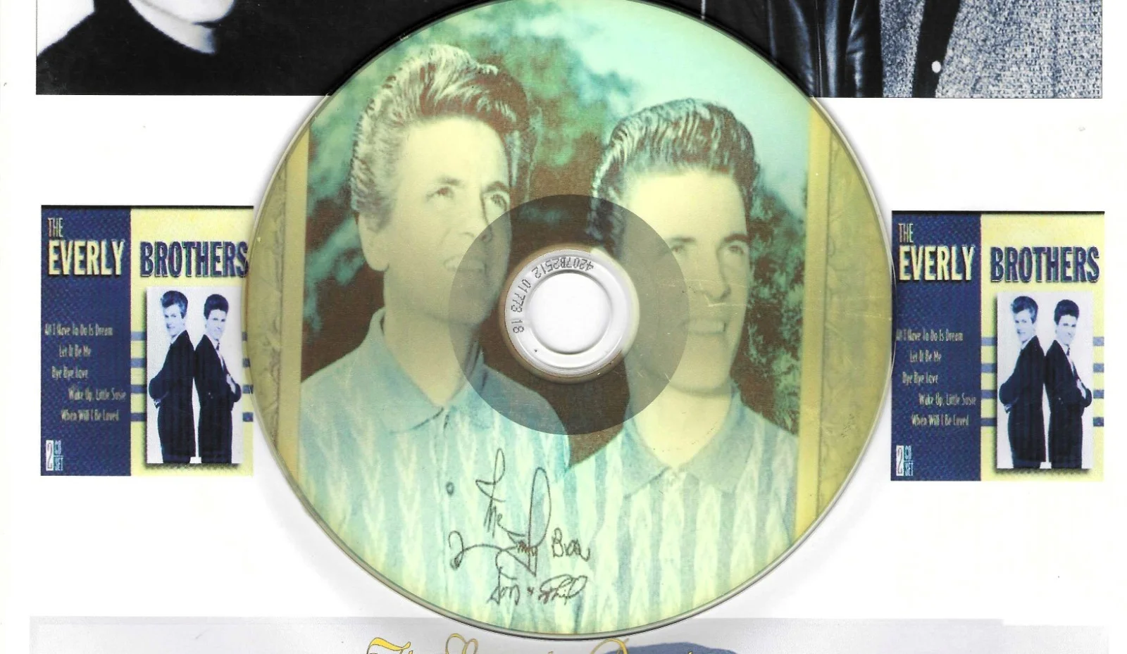 DON, PHIL EVERLY Brothers — EVERLY BROTHERS signed CD montage with COA . Cathy's Clown, WAKE UP LITTLE SUSIE, image 4