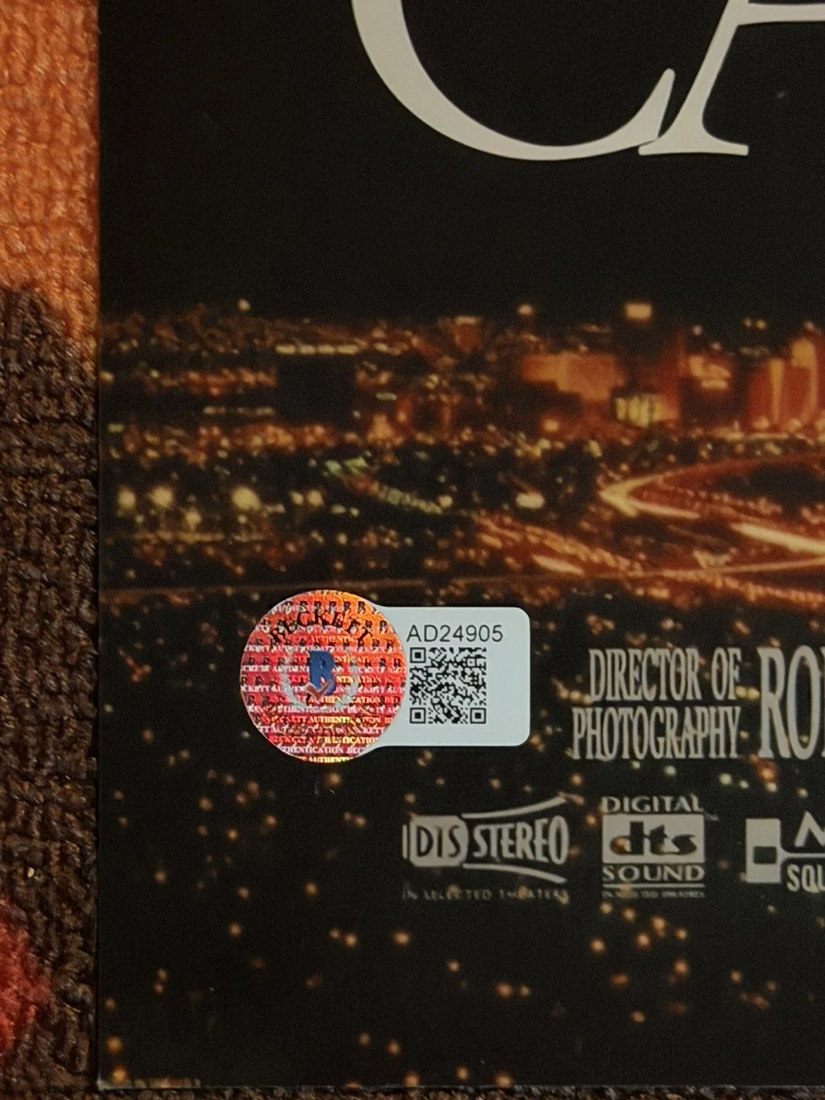 MARTIN SCORSESE — Martin Scorsese Signed Casino Mini Poster BAS Authenticated, image 2