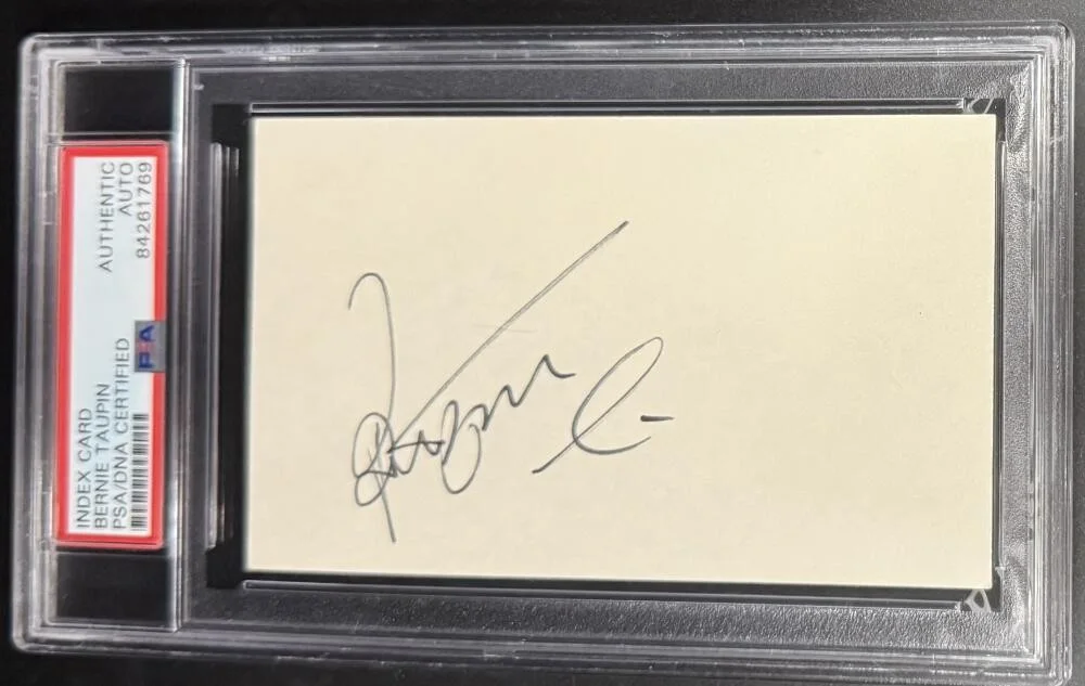 Bernie Taupin — Bernie Taupin Signed Autograph PSA/DNA Slabbed Encapsulated 3x5 Card Elton John