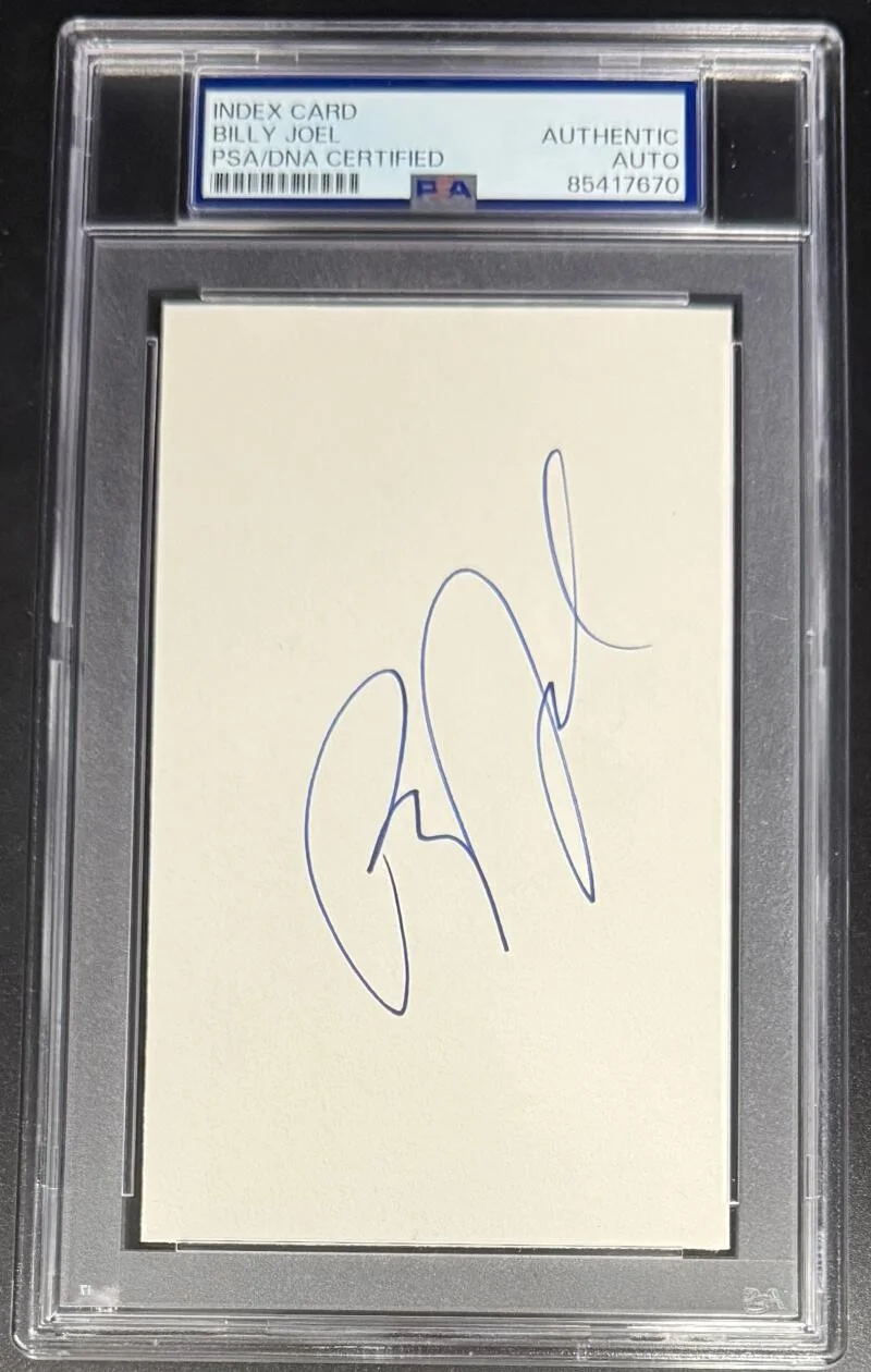 Billy Joel — Billy Joel Piano Man Signed Autograph PSA/DNA Slabbed Encapsulated 3x5 Card COA