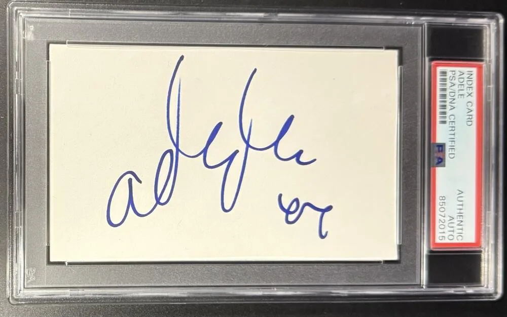 Adele — Adele Adkins Signed Autograph PSA/DNA Slabbed Encapsulated 3x5 Rare Card COA