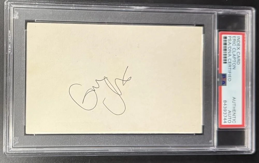 Eric Clapton — Eric Clapton Cream Signed Autograph PSA/DNA Slabbed Encapsulated 3x5 Card COA