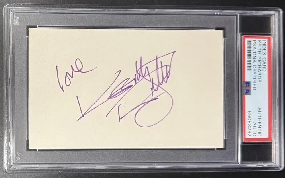 Keith Richards — Keith Richards Rolling Stones Signed Autograph PSA/DNA Encapsulated 3x5 Card COA