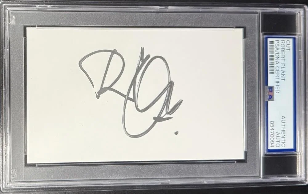 Robert Plant — Robert Plant Led Zeppelin Signed Autograph PSA/DNA Encapsulated 3x5 Card COA