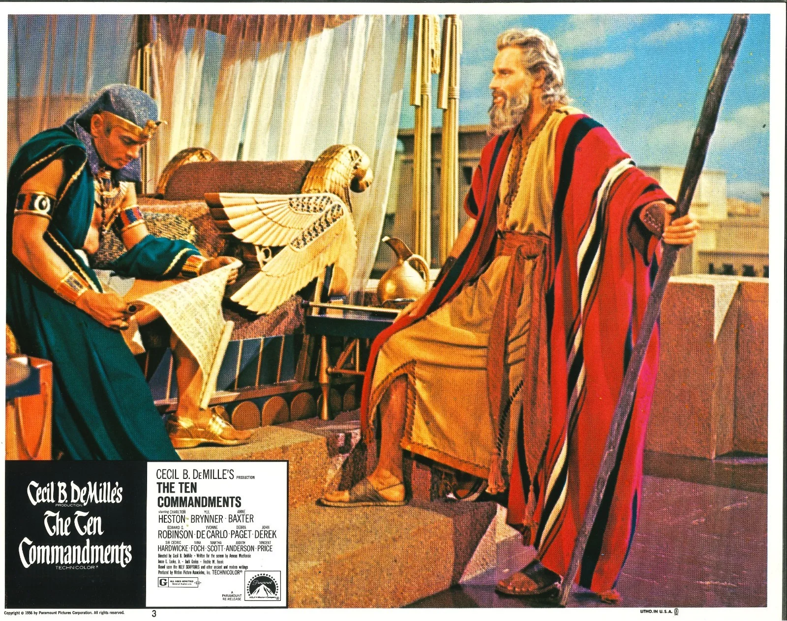 Ten Commandments 6x ORIGINAL US Lobby Cards Charlton Heston DeMille RR, изображение 4