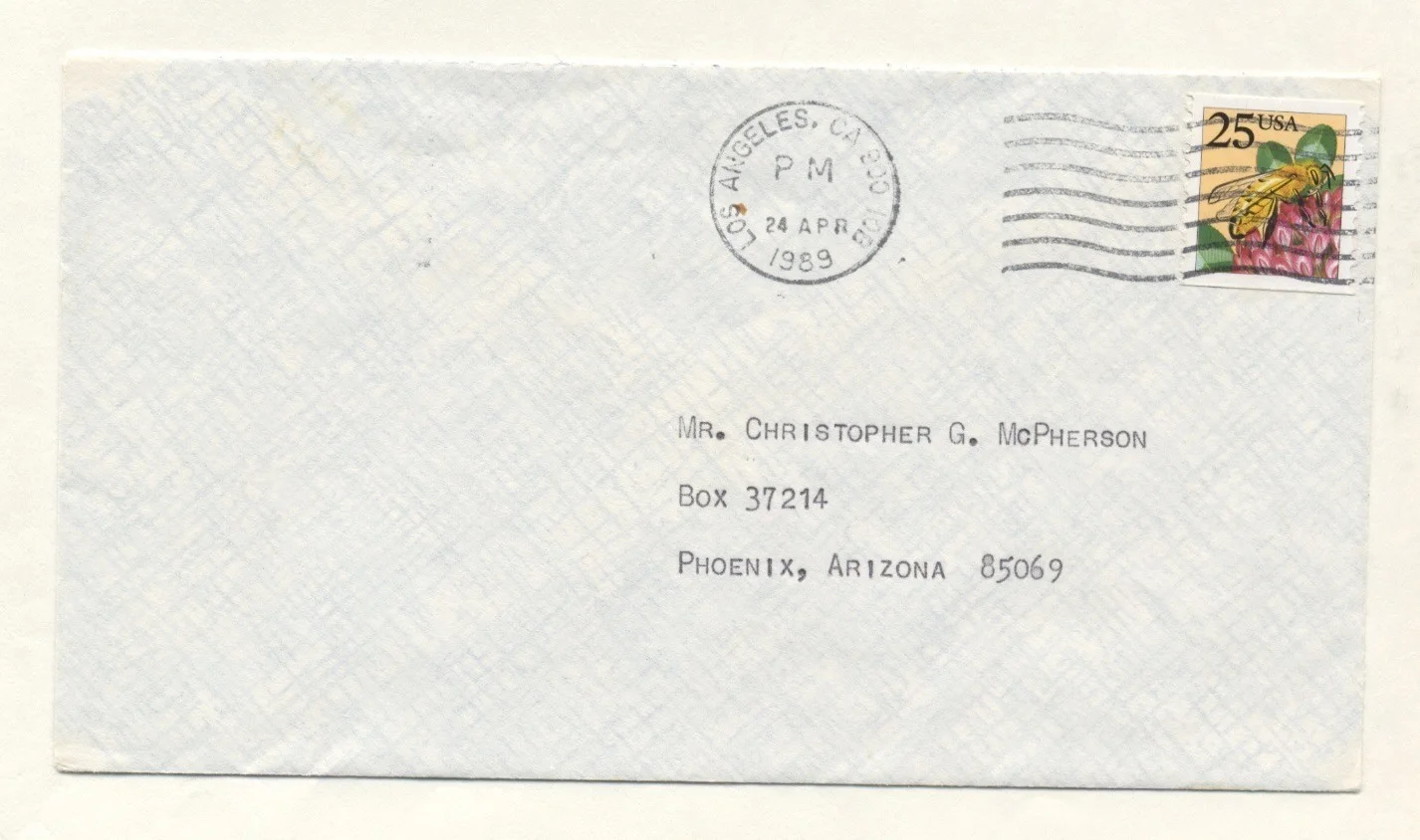 Lew Ayres — Lew Ayres Autographed Card and Envelope 1989, image 2