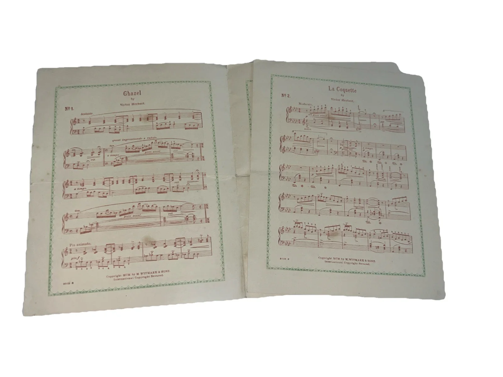 RARE Six Piano Pieces by Victor Herbert M Witmark & Son, изображение 3