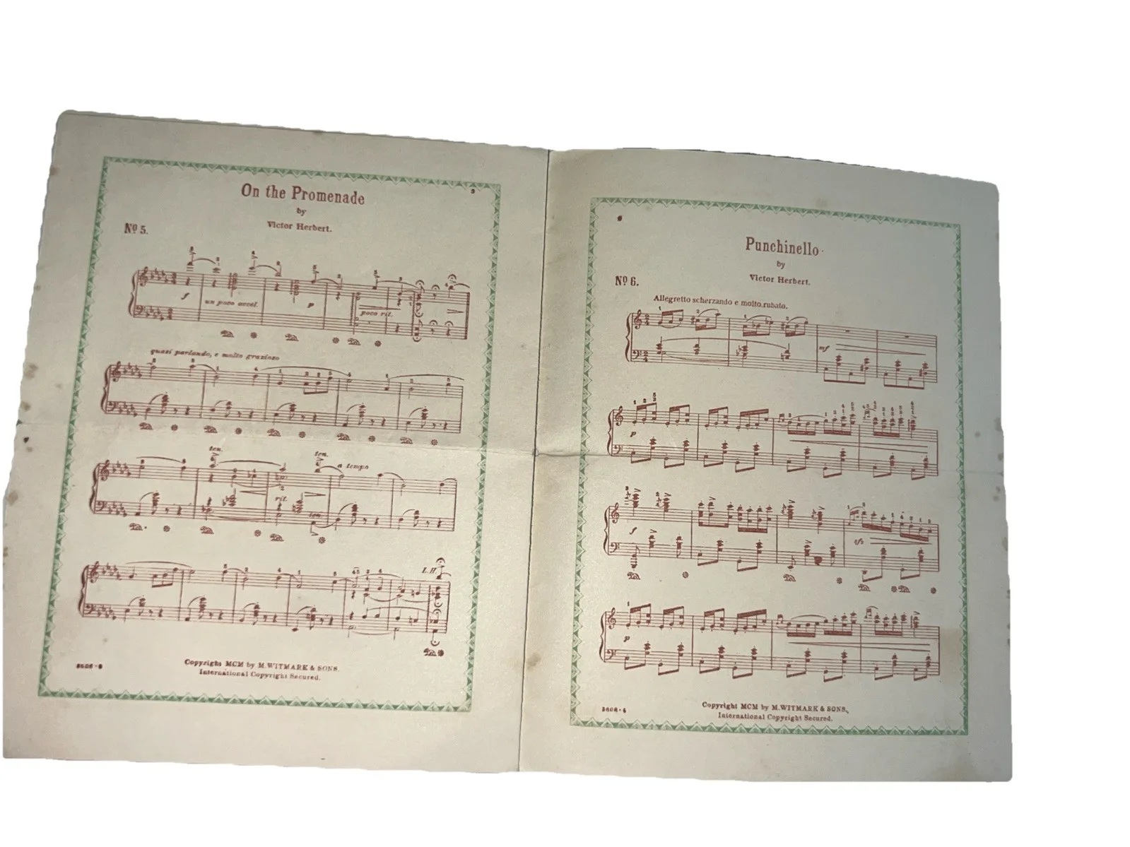 RARE Six Piano Pieces by Victor Herbert M Witmark & Son, изображение 4