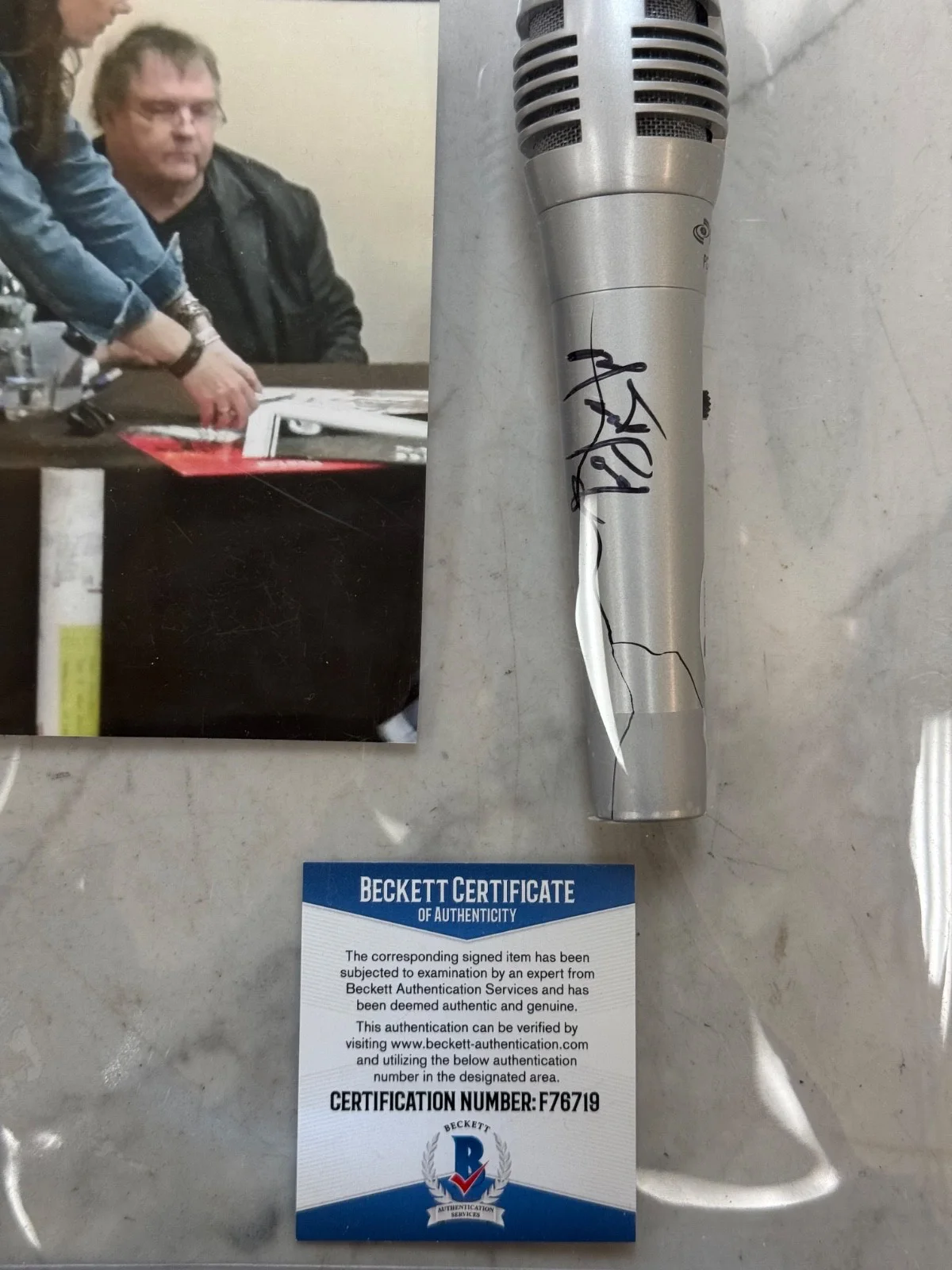 Meat Loaf Actor Rock Singer Signed Microphone Beckett - **Authenticated**, image 3