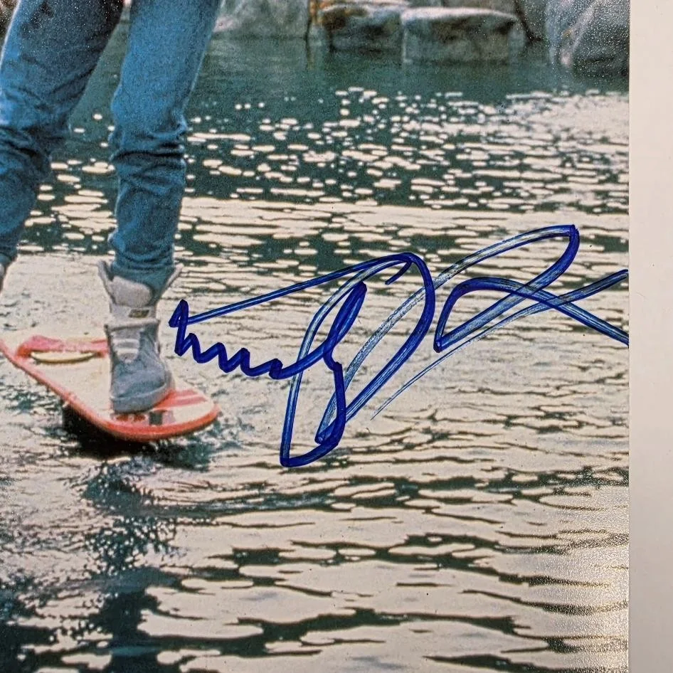 Michael J. Fox — Michael J. Fox signed Back to the Future Hover Board 8x10 photo auto JSA, image 2