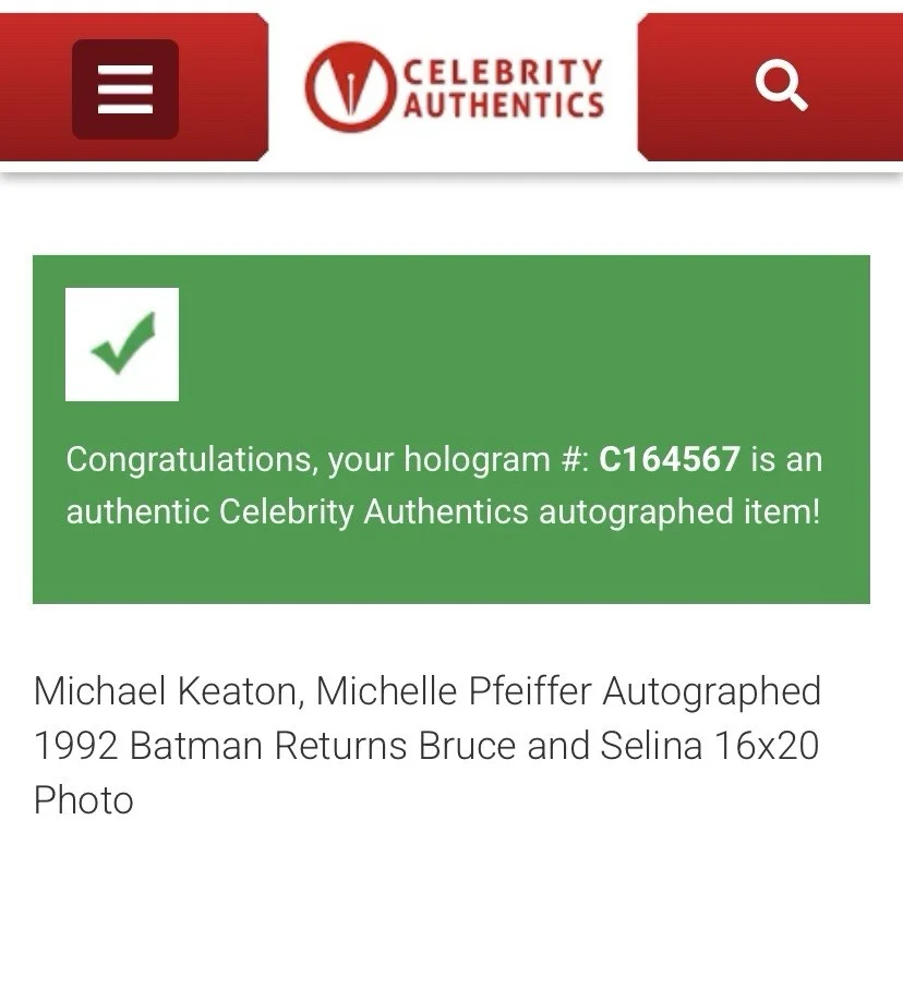 Michael Keaton, Michelle Pfeiffer — Michael Keaton & Michelle Pfeiffer Signed Batman 16x20 Photo - JSA LOA XX86953, image 3