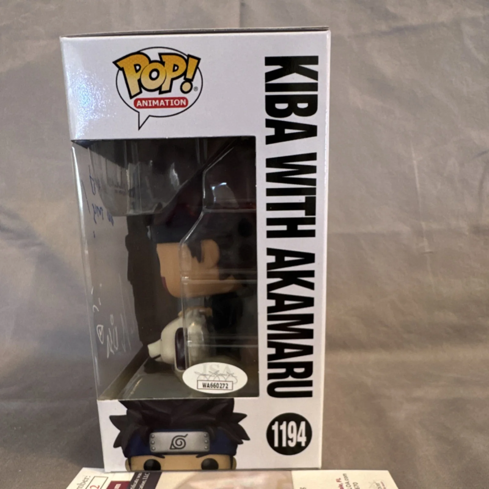 Kyle Hebert — Funko Pop! Kiba with Akamaru Naruto Shippuden Signed Kyle Hebert JSA, image 2