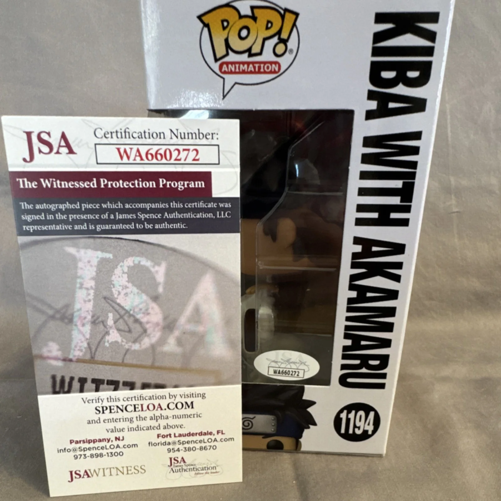 Kyle Hebert — Funko Pop! Kiba with Akamaru Naruto Shippuden Signed Kyle Hebert JSA, image 5