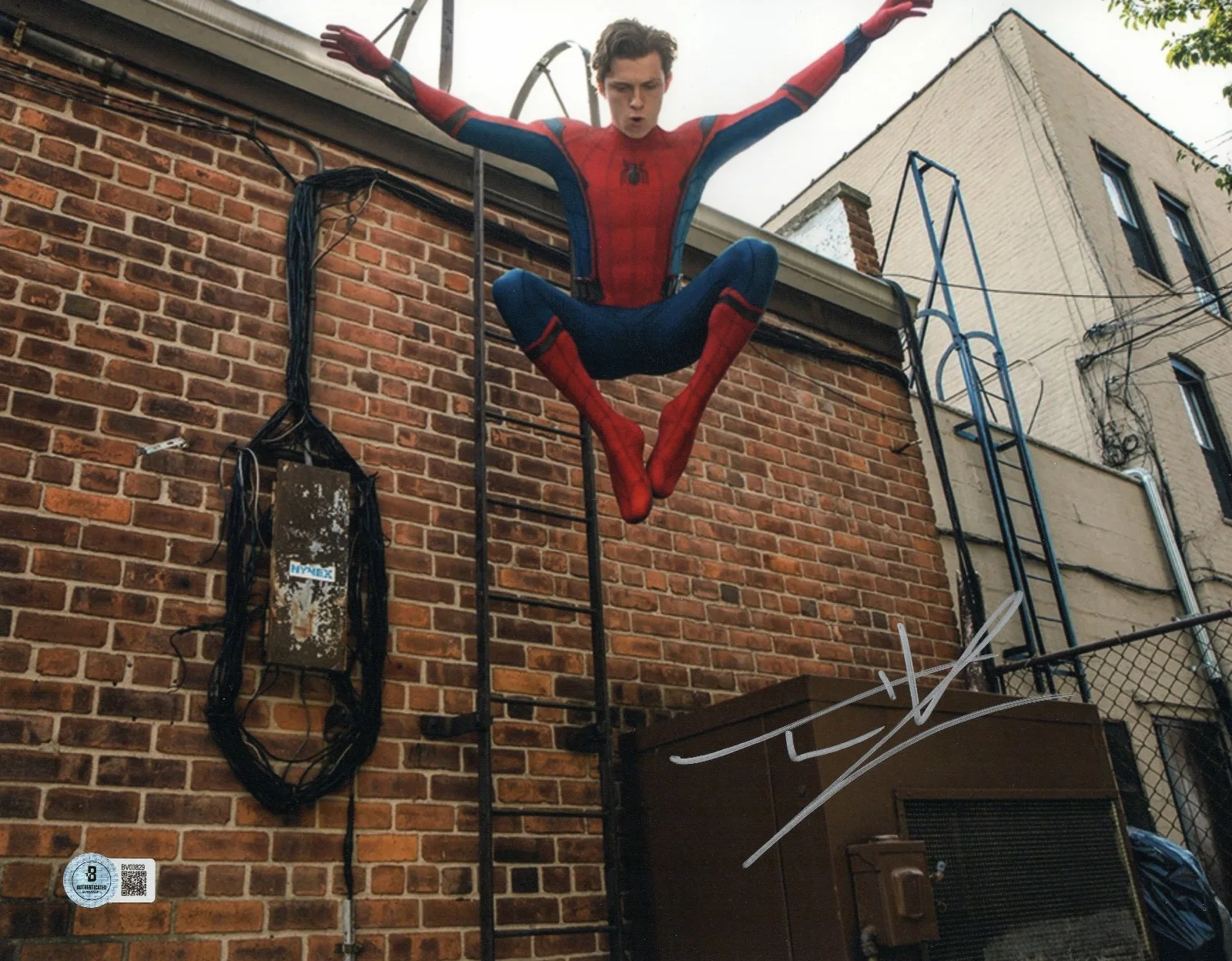 TOM HOLLAND — TOM HOLLAND SIGNED AUTOGRAPH SPIDER-MAN HOMECOMING 11X14 PHOTO BECKETT MARVEL