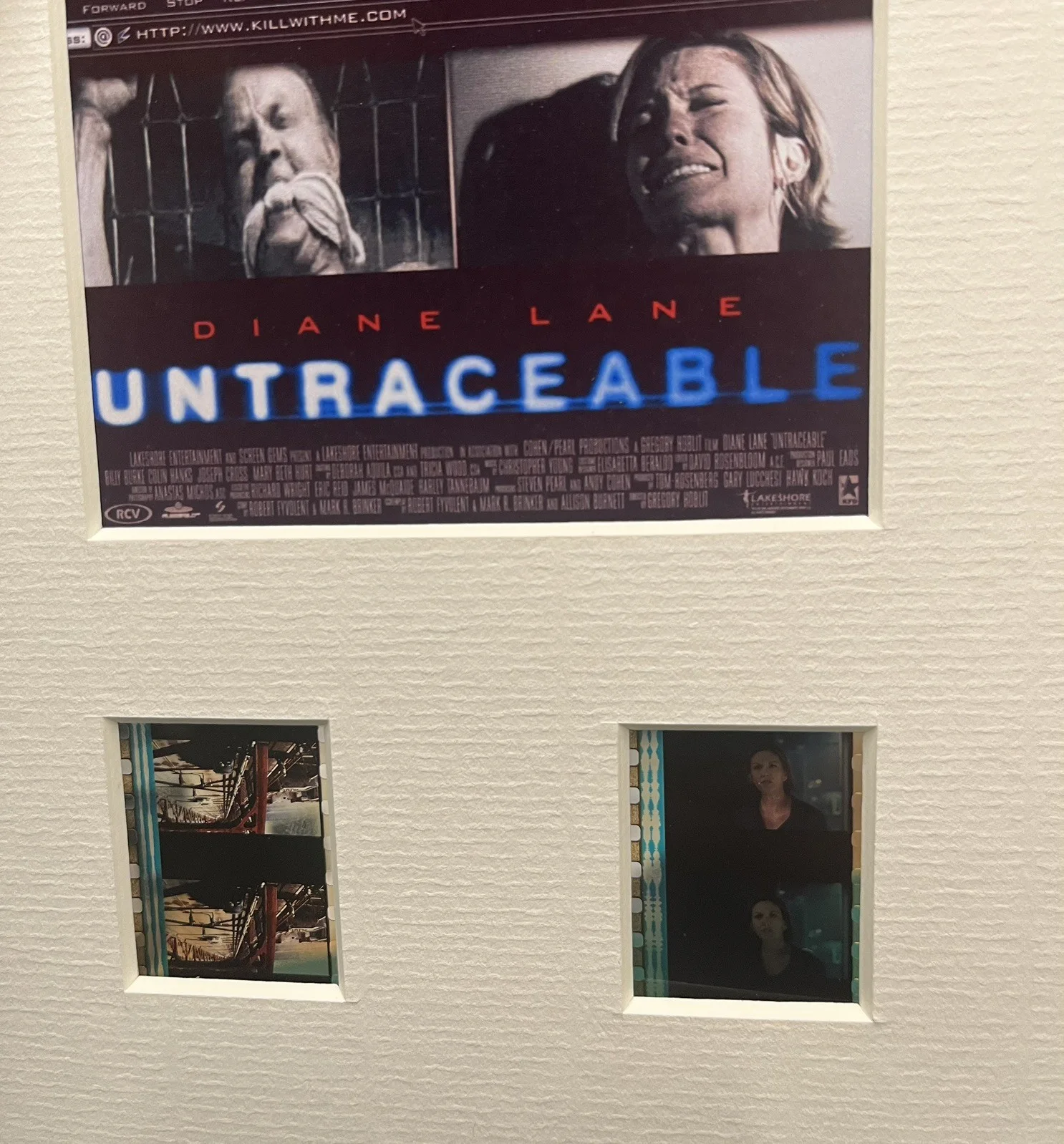 UNTRACEABLE . 35mm Film Cell Mounted Display, image 3