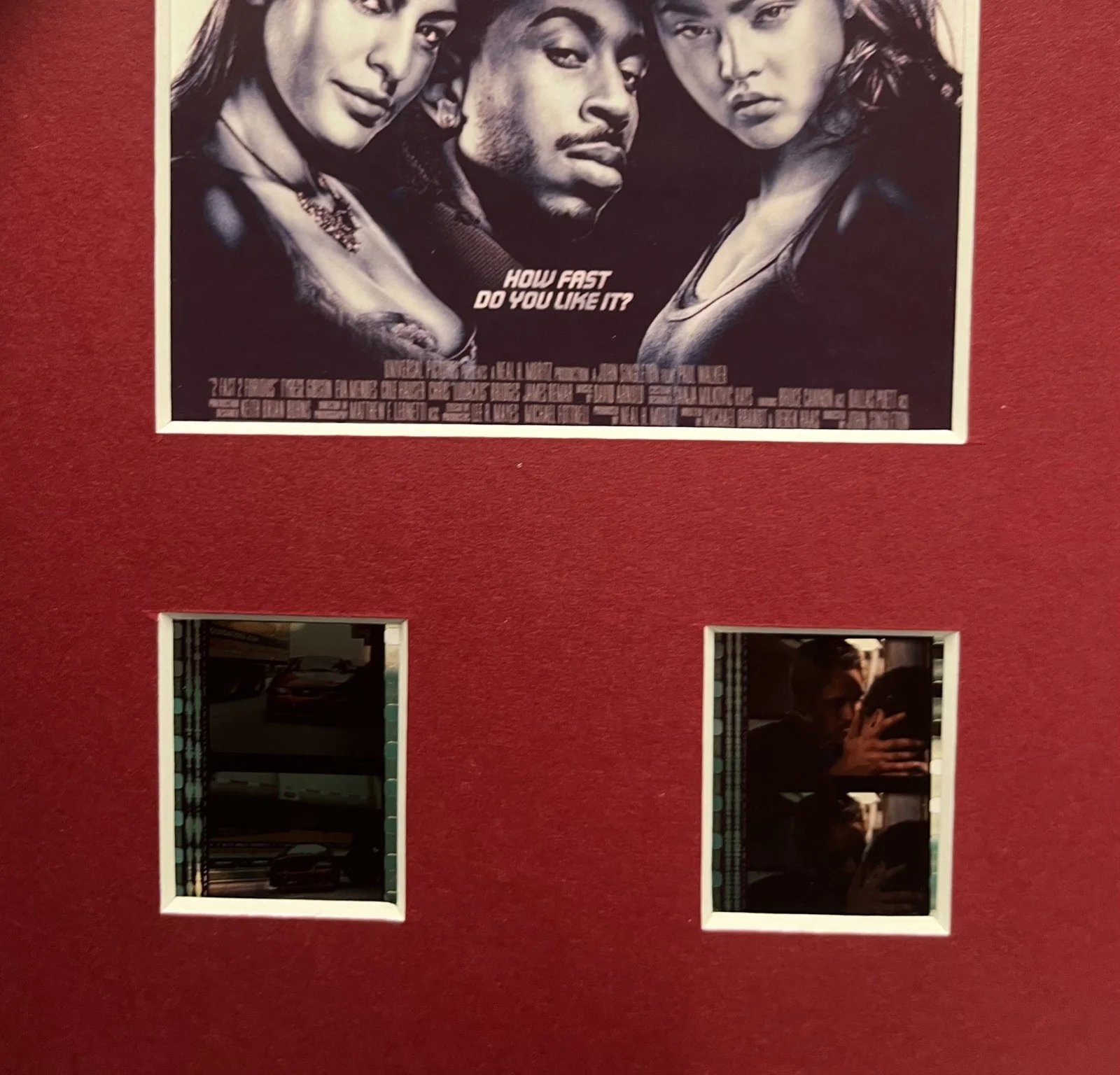 2. FAST 2 FURIOUS. 35mm Film Cell Mounted Display, image 3