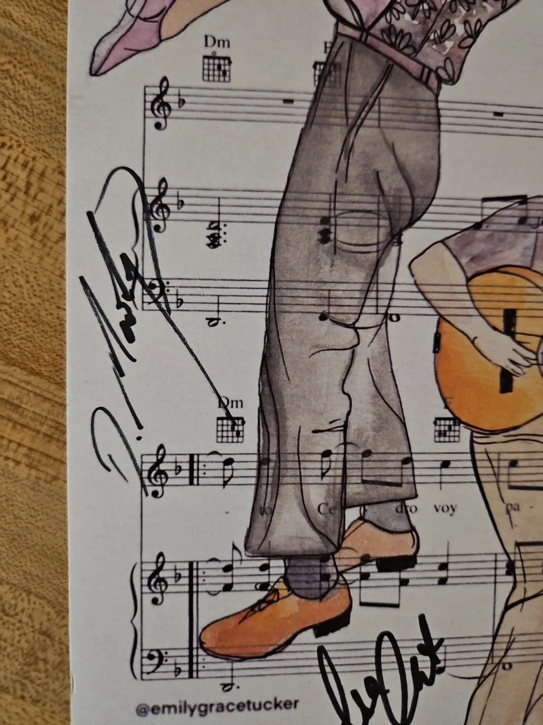 Isa Antonetti, Da'Von T Moody, Jaleel Battles Jr — Buena Vista Social Club Signed Painted Sheet Music - 3 Signatures, изображение 2