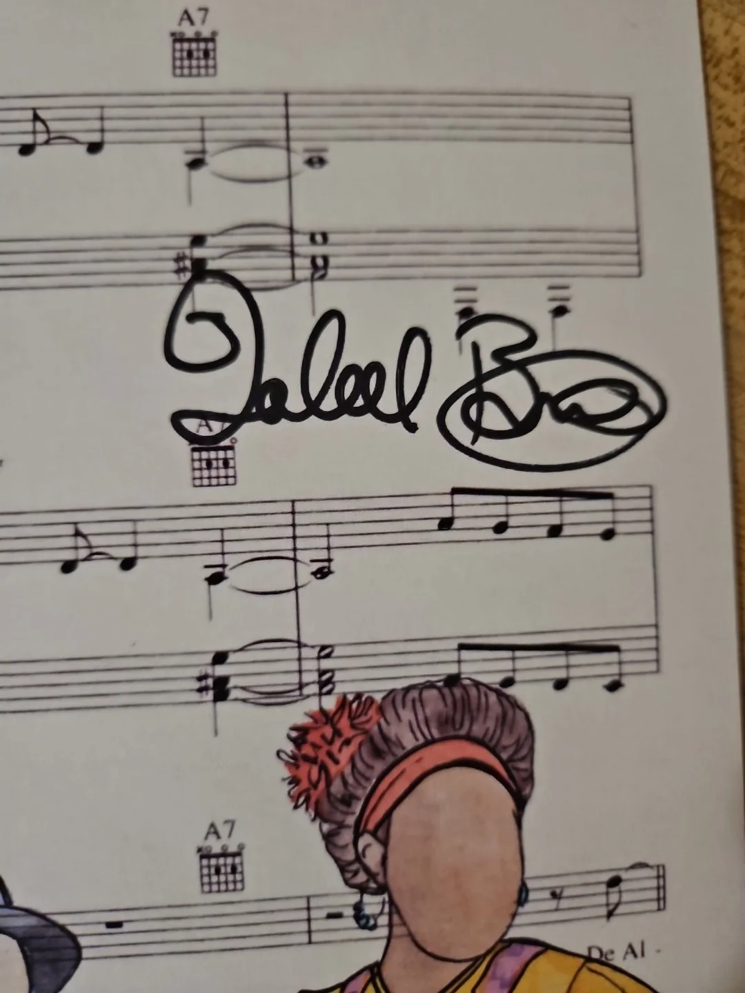 Isa Antonetti, Da'Von T Moody, Jaleel Battles Jr — Buena Vista Social Club Signed Painted Sheet Music - 3 Signatures, изображение 4
