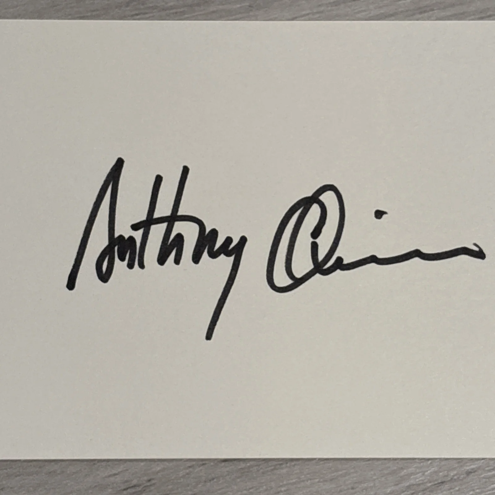 Anthony Quinn Autographed Index Card Signed Hollywood movie star 3x5, изображение 2