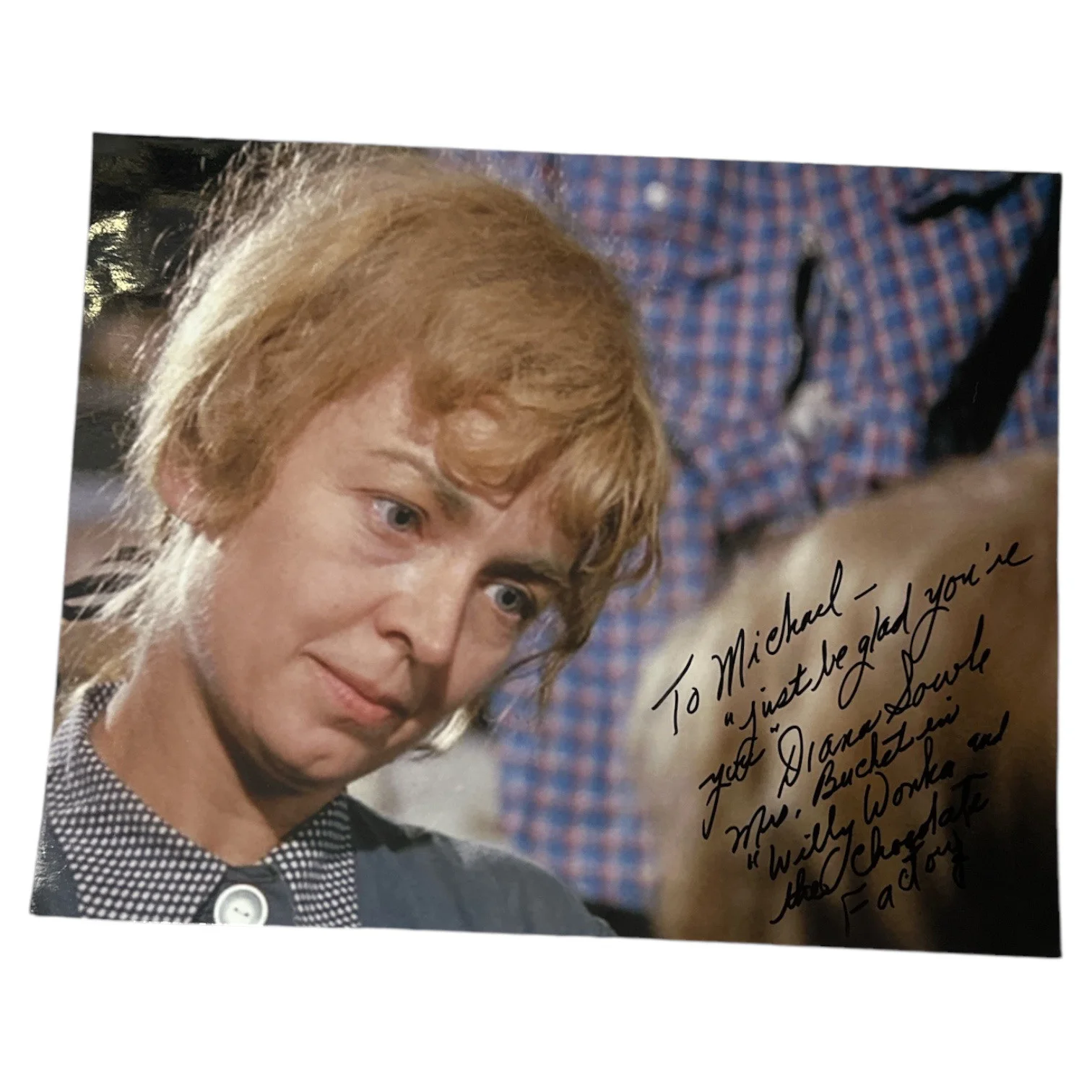 Diana Sowle — Diana Sowle (d. 2018) Autograph 8x10 Photo as Mrs. Bucket in Willy Wonka 1971!