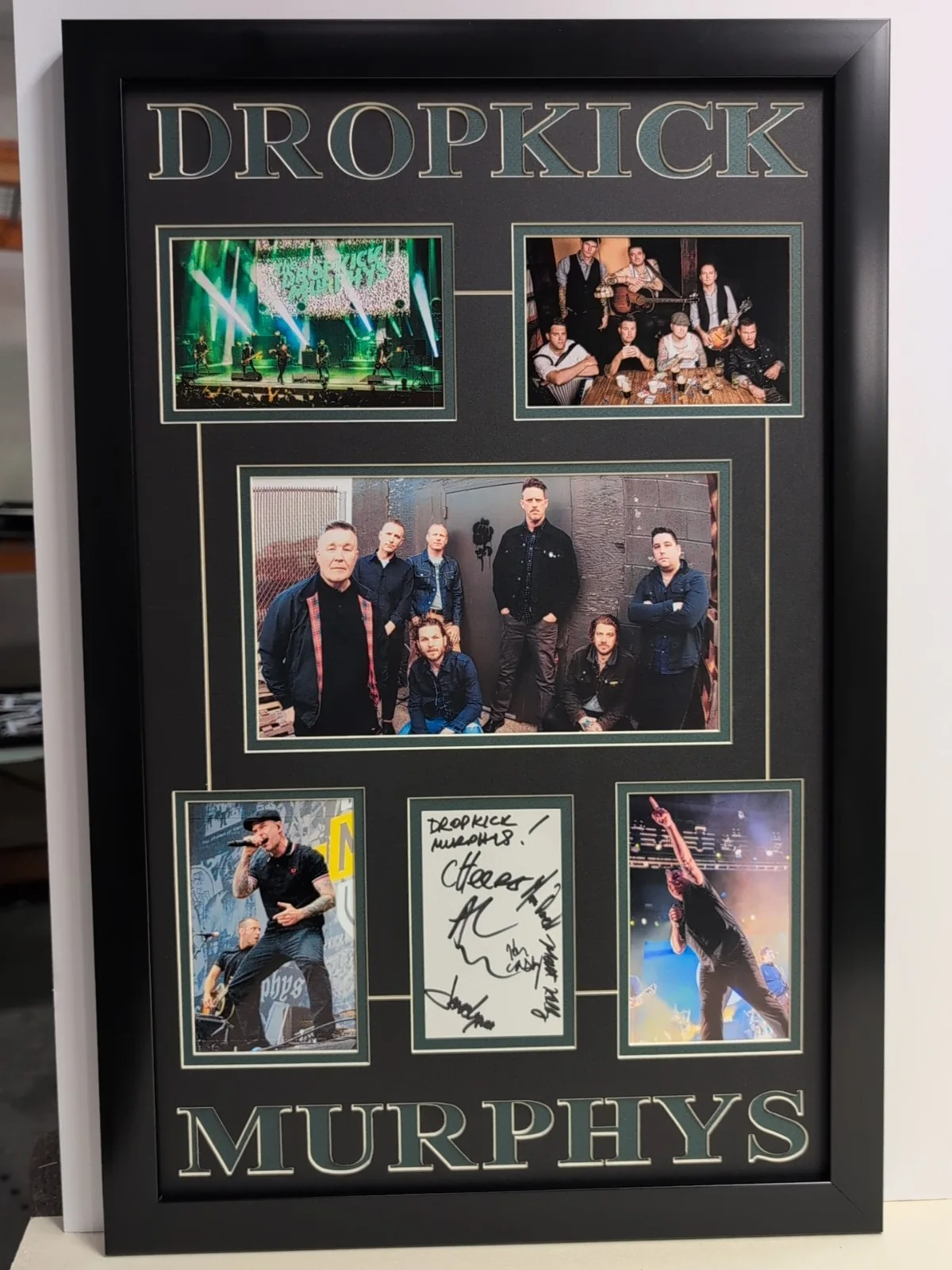 DROPKICK MURPHYS Signed Band AL BARR Ken Casey +3 CUSTOM FRAME JSA COA 17x26, image 2