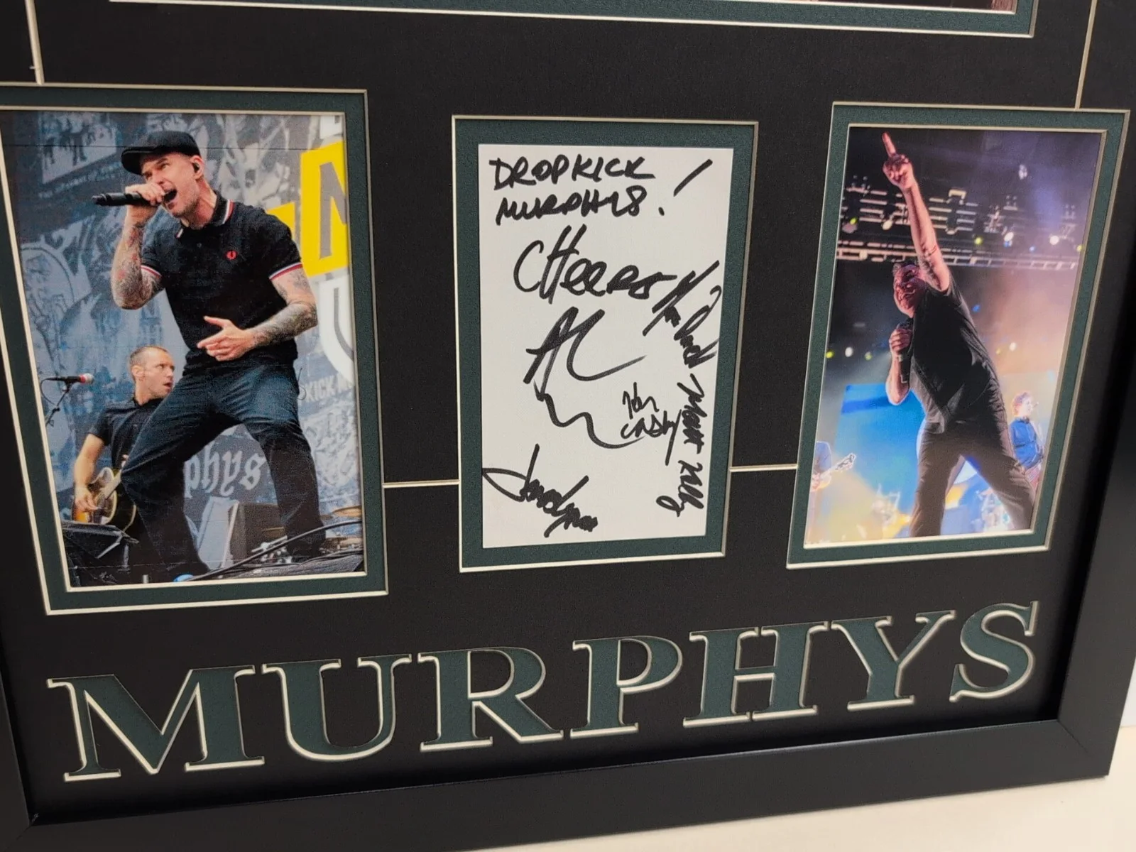 DROPKICK MURPHYS Signed Band AL BARR Ken Casey +3 CUSTOM FRAME JSA COA 17x26, image 3