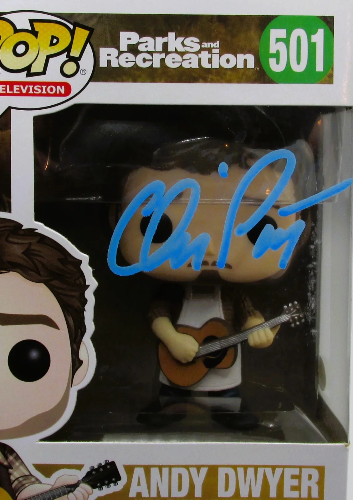 Andy Dwyer (Chris Pratt) Signed Funko In Case With COA (A52019) (Parks & Rec), image 2