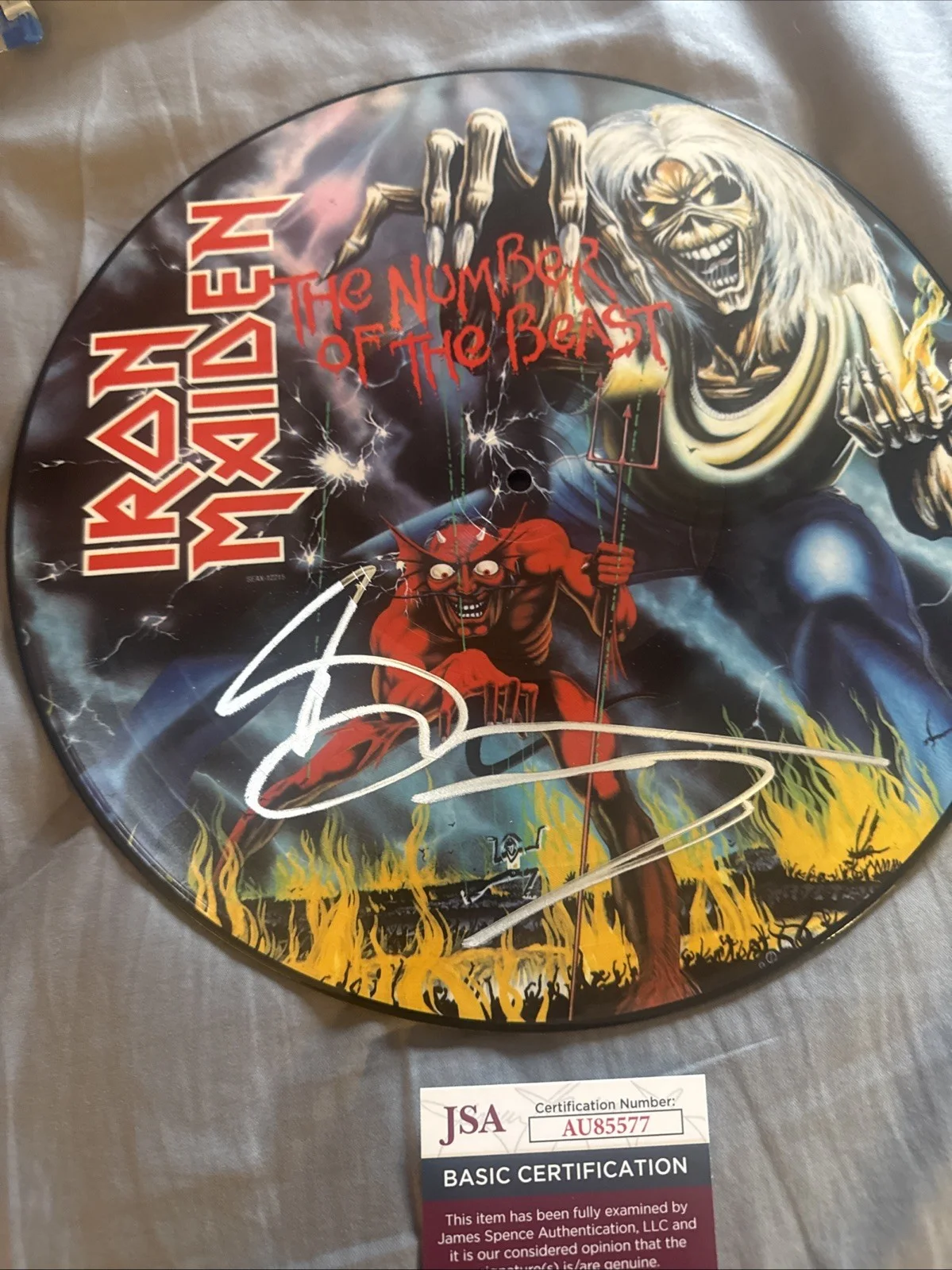 BRUCE DICKINSON AUTOGRAPHED SIGNED IRON MAIDEN THE NUMBER OF THE BEAST JSA Cert, image 2