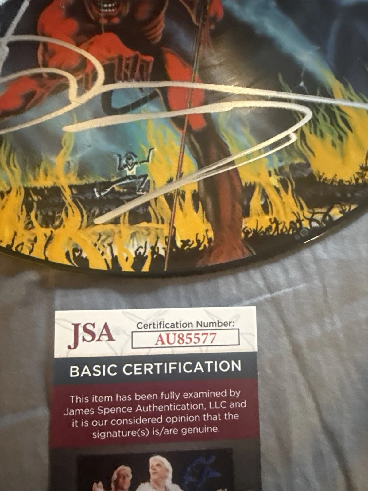 BRUCE DICKINSON AUTOGRAPHED SIGNED IRON MAIDEN THE NUMBER OF THE BEAST JSA Cert, image 3