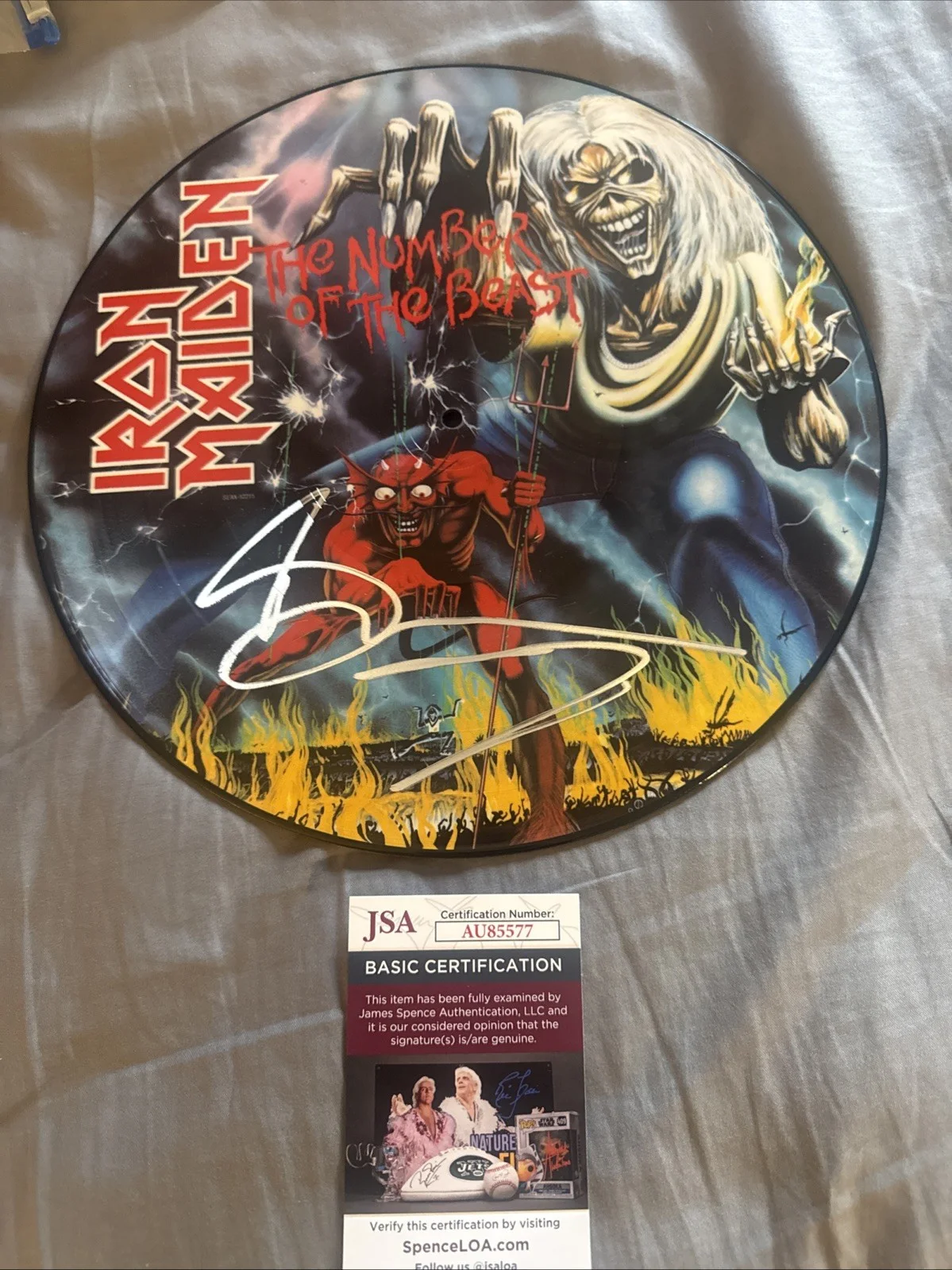 BRUCE DICKINSON AUTOGRAPHED SIGNED IRON MAIDEN THE NUMBER OF THE BEAST JSA Cert, image 4