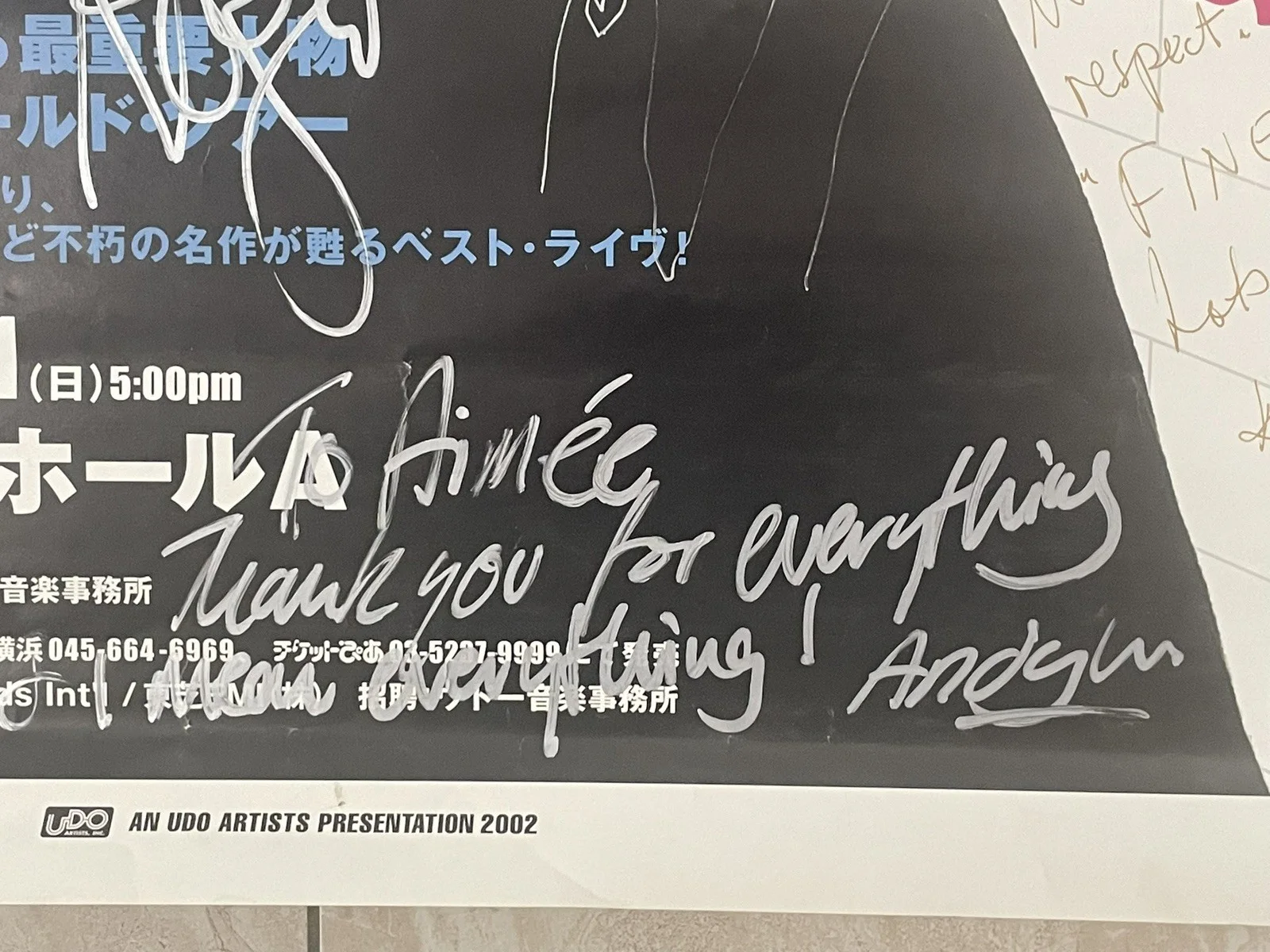 Pink Floyd Roger Waters 2002 Japan Tour Concert Poster Signed by Entire Band !, изображение 3