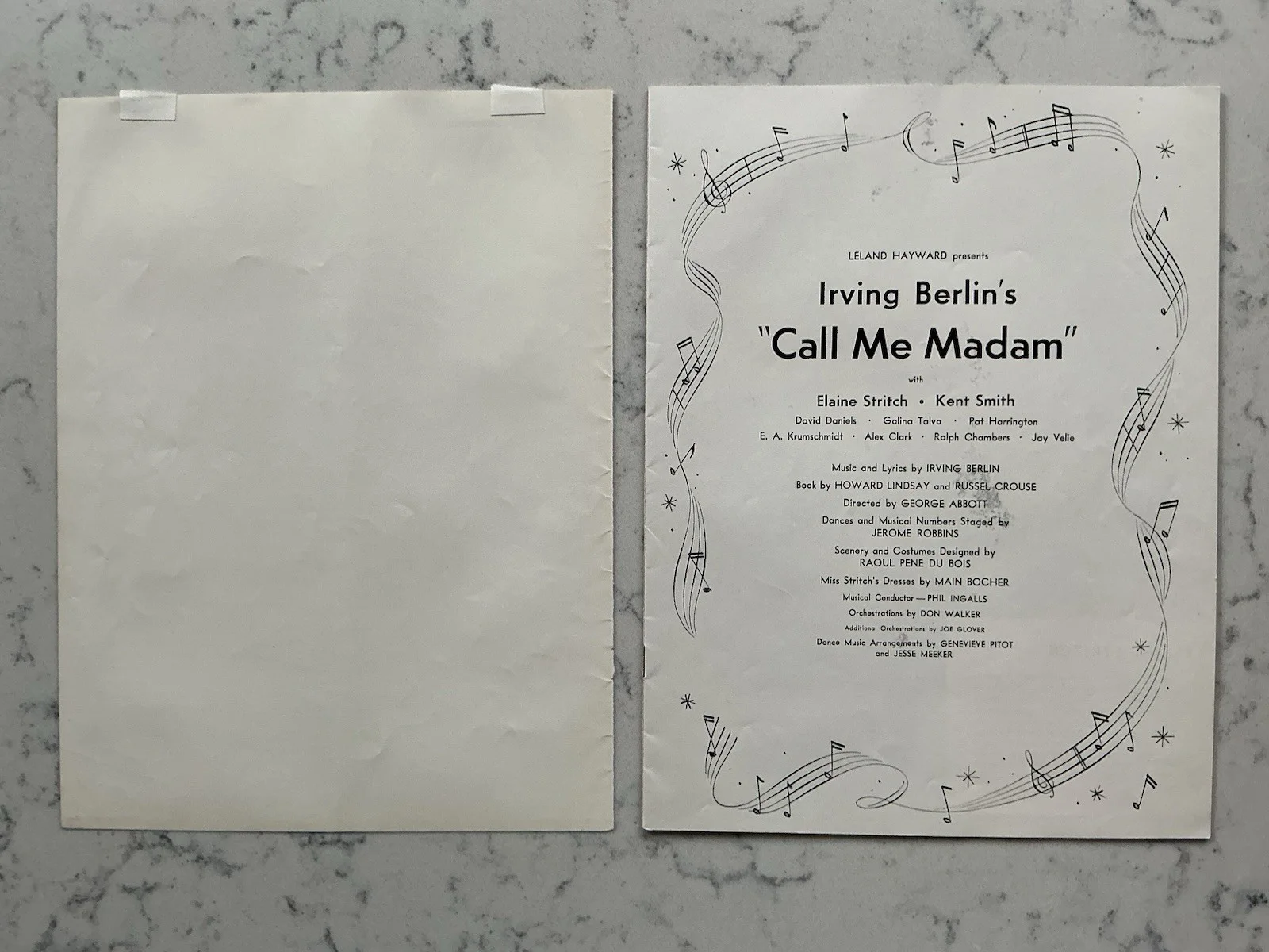 ELAINE STRITCH DAVID DANIELS ALS AUTOGRAPHED SIGNED CALL ME MADAM PROGRAM, image 3