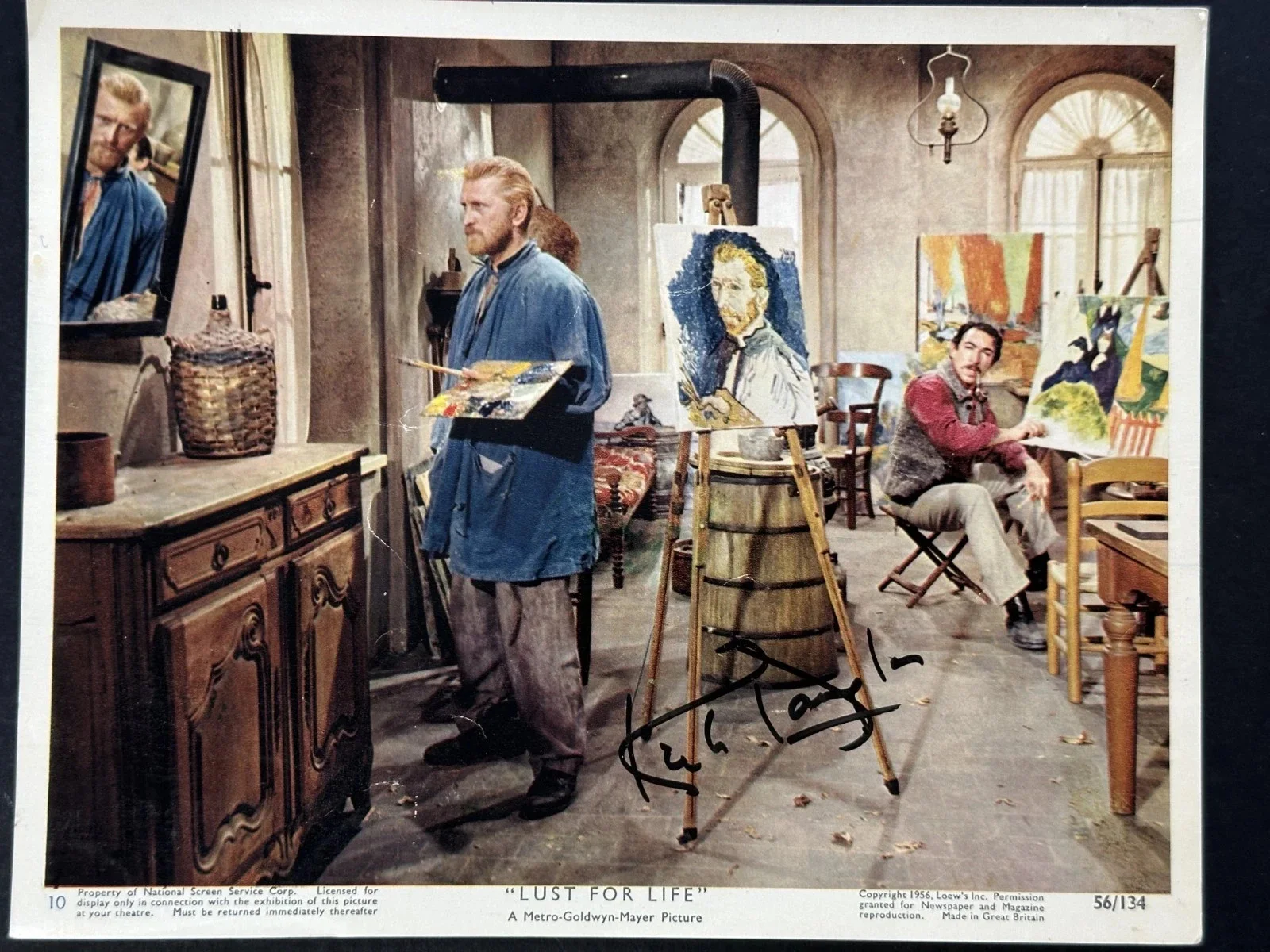 Kirk Douglas — Kirk Douglas Autographed 8x10 "Lust For Life" Lobby Card...JSA Authenticated!!