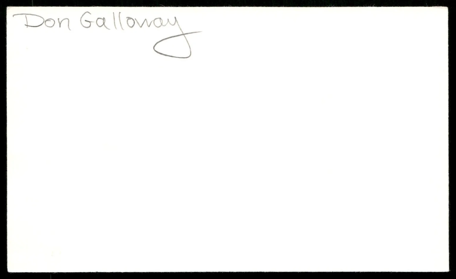 Actor Dan Galloway Singed Index Card Auto -Rare Vintage Autograph, image 2