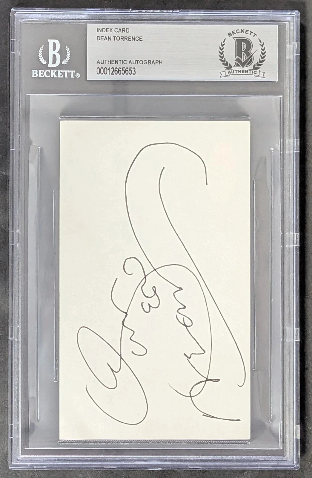 Dean Torrence — Dean Torrence (Jan and Dean) Signed Index Card...Beckett and JSA Authenticated!, image 4