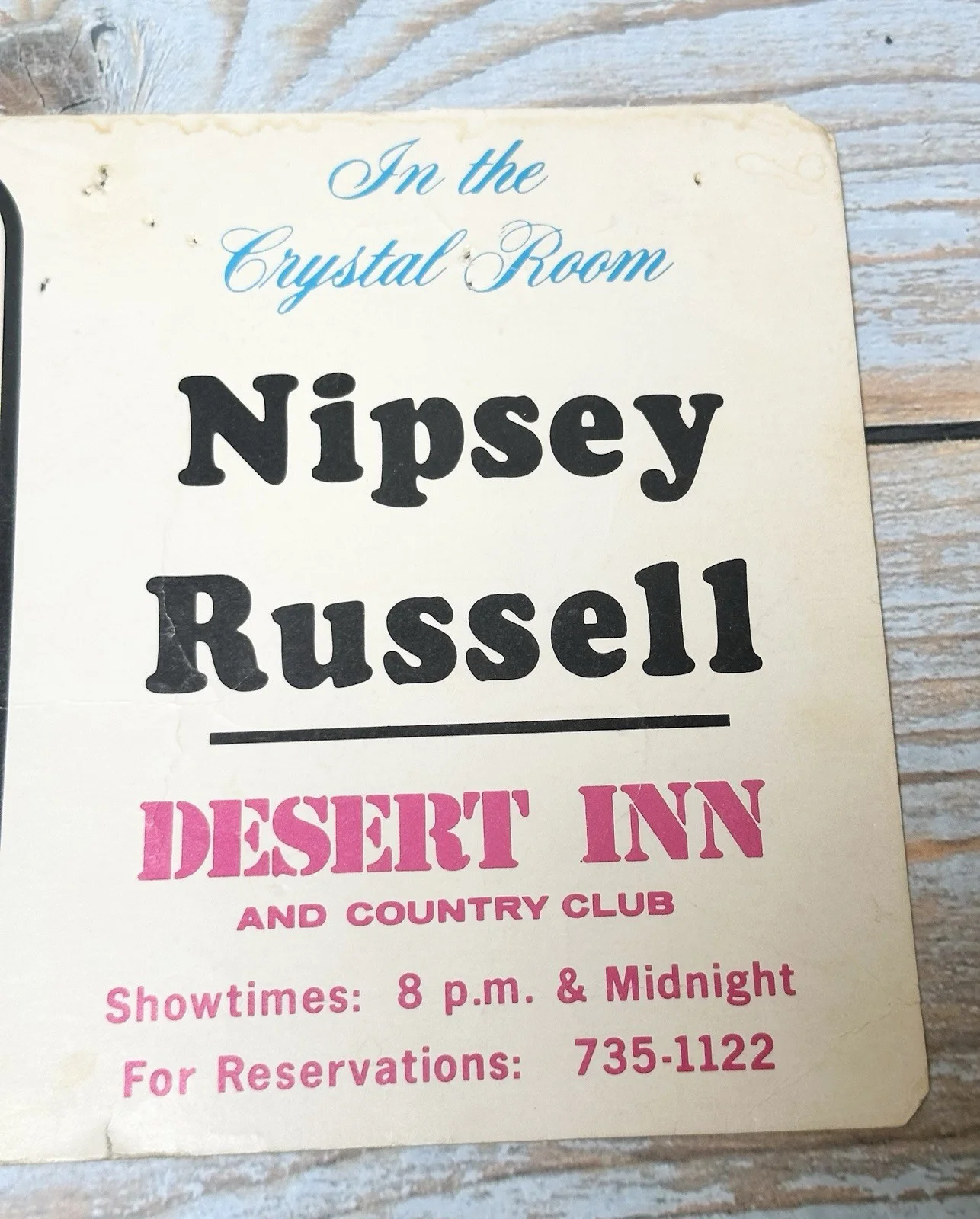 Nipsey Russell Postcard Desert Inn Las Vegas Vintage Show w/autograph, изображение 3