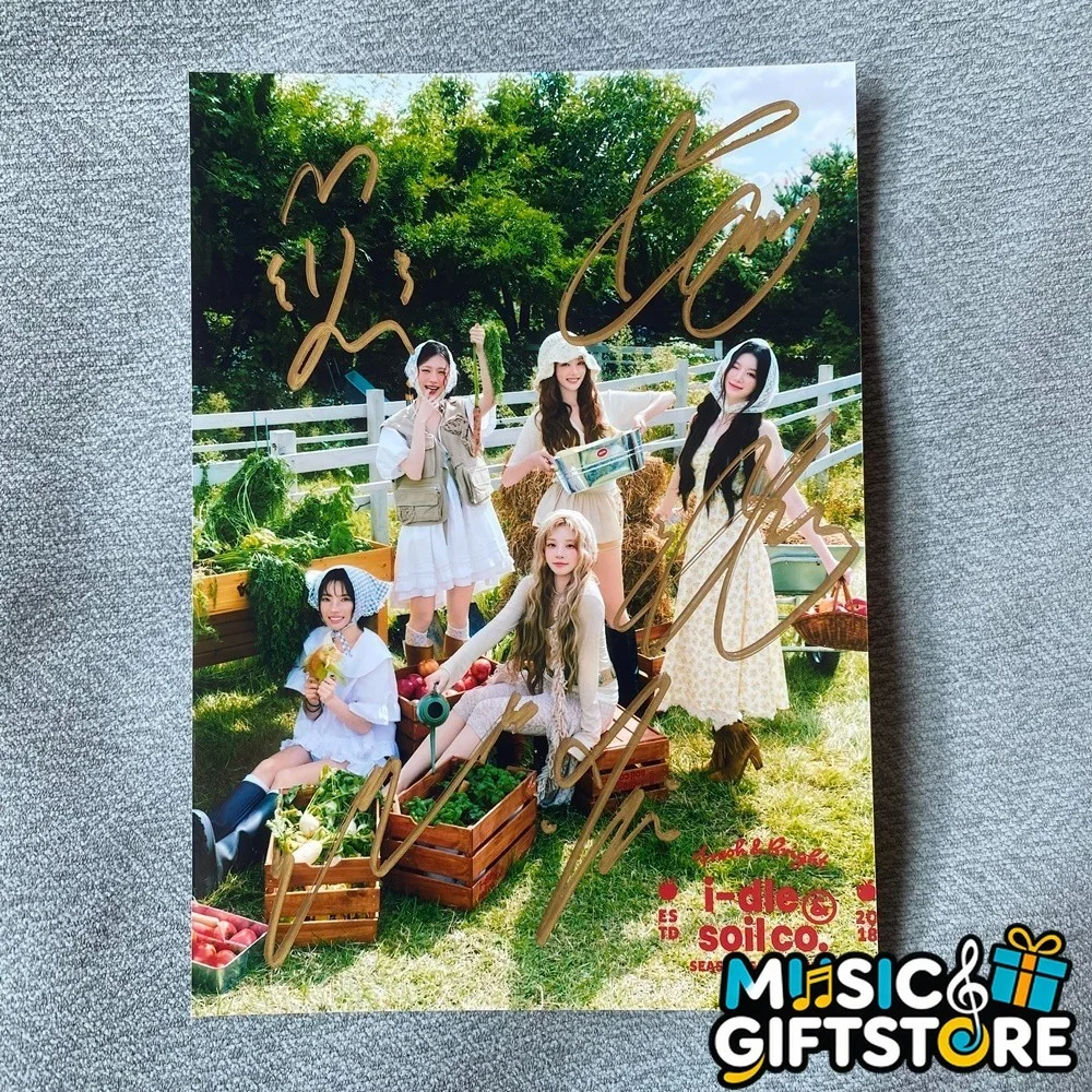 IDLE i-dle Autographed Signed Photo Autographs K-POP Collectibles 4*6 2025 #MUGS, изображение 3