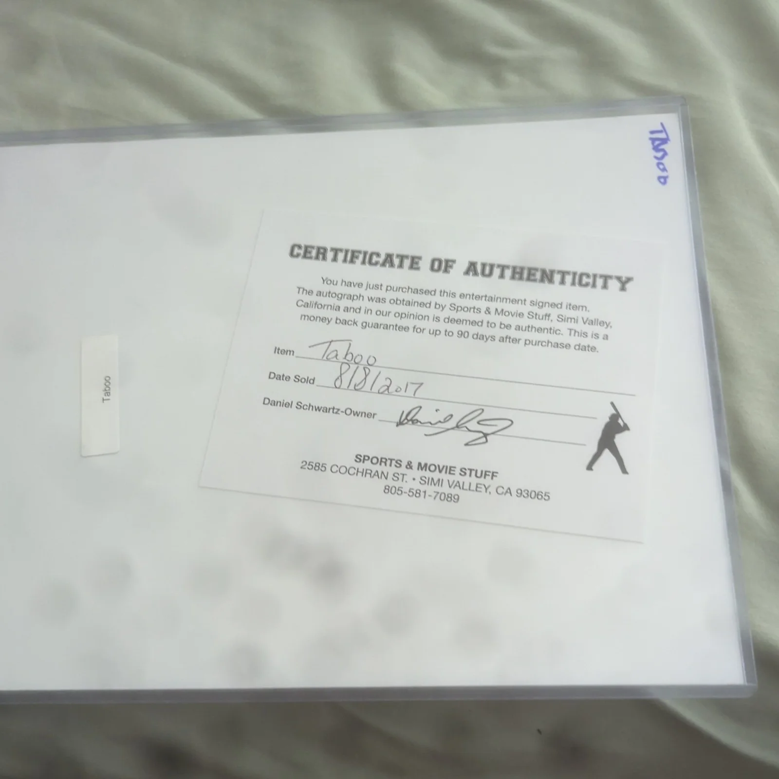 Black Eyed Peas TABOO Signed 8x10 Photo Certificate of Authenticity, изображение 4