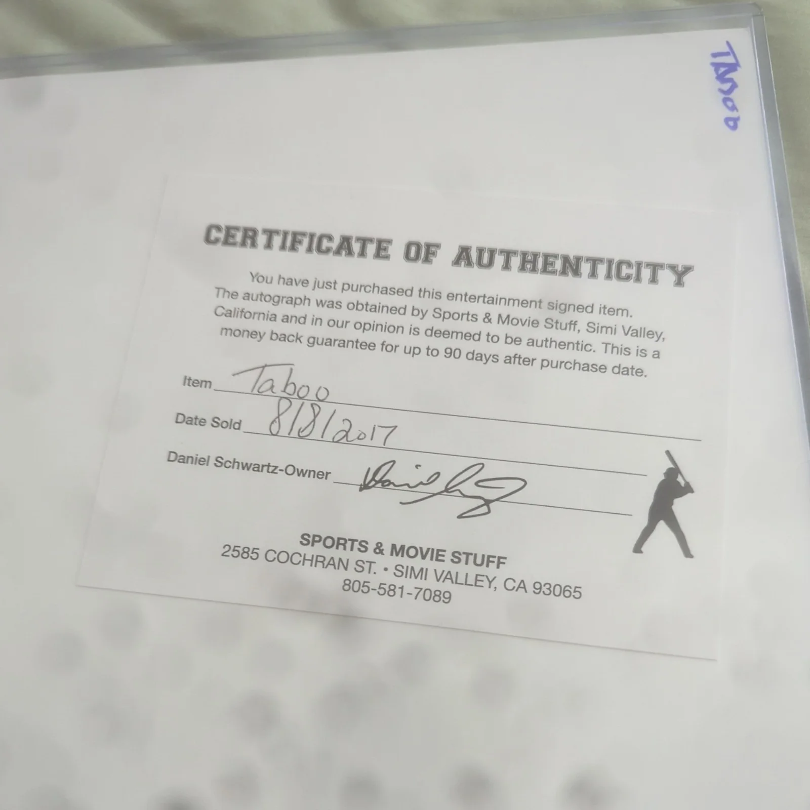 Black Eyed Peas TABOO Signed 8x10 Photo Certificate of Authenticity, изображение 5