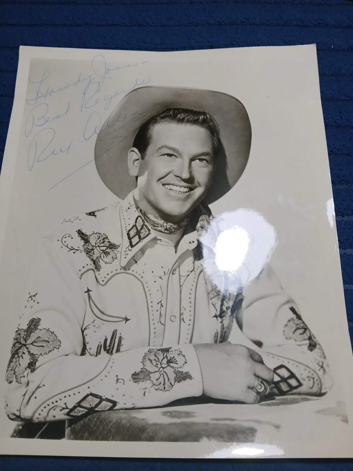 Rex Allen — Rex Allen Original Autographed Movie Photos Twilight in the Sierras Signed Lot