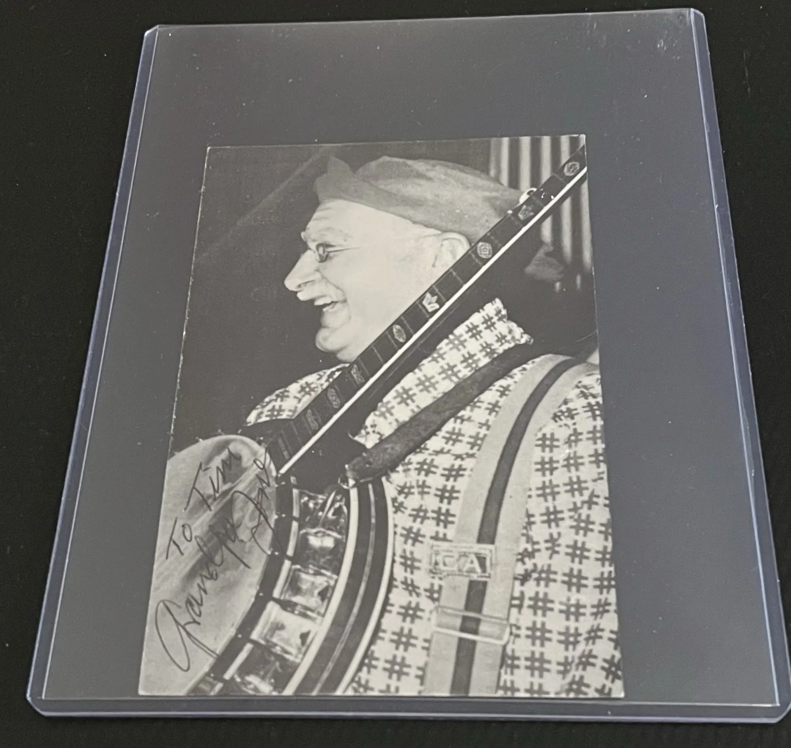 Grandpa Jones Hee-Haw — Grandpa Jones Hee-Haw Hand-Signed 3x5 Black & White Postcard w/ Top Loader & COA, изображение 4