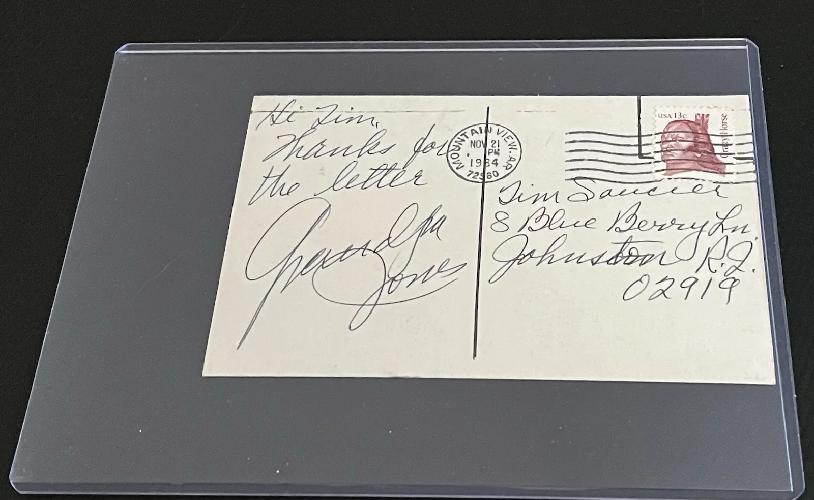 Grandpa Jones Hee-Haw — Grandpa Jones Hee-Haw Hand-Signed 3x5 Black & White Postcard w/ Top Loader & COA, изображение 5